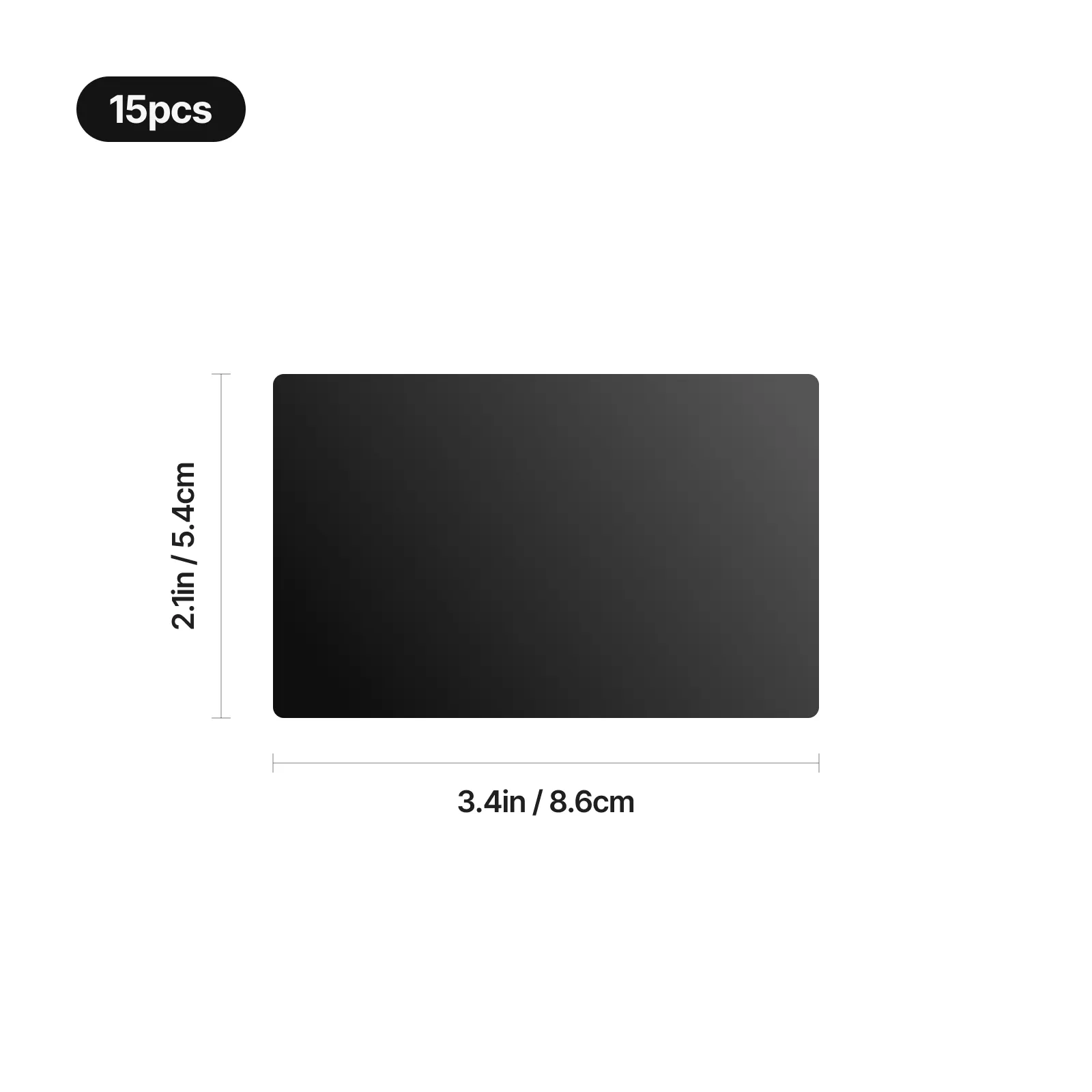 0.76 mm Black Aluminum Business Cards (15 pcs) - Image 3