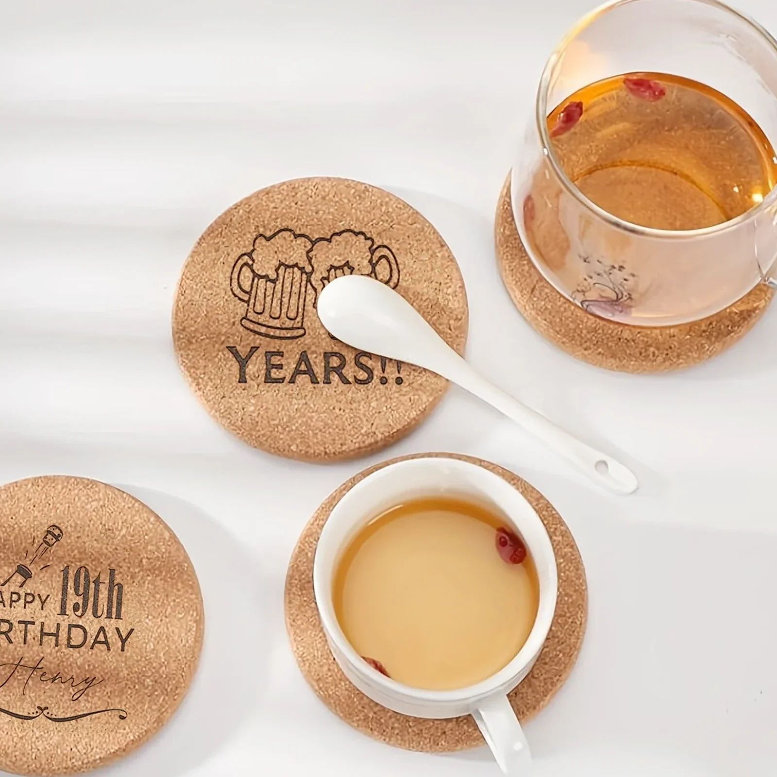 5mm Round Cork Coasters (10pcs) - Image 2