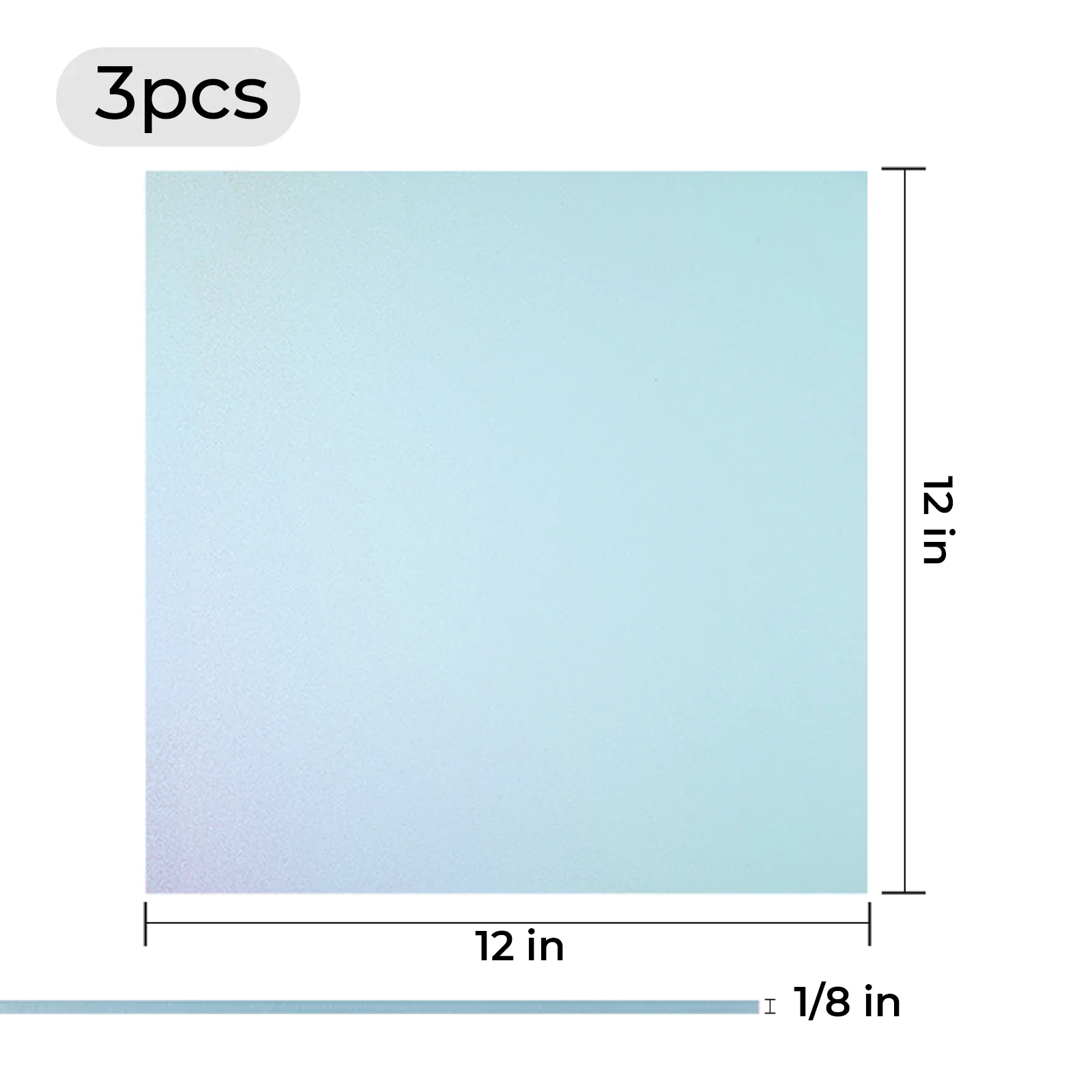 3mm Pearlescent Glitter Pale Blue Acrylic Sheet Plexiglass (3pcs) - Image 3