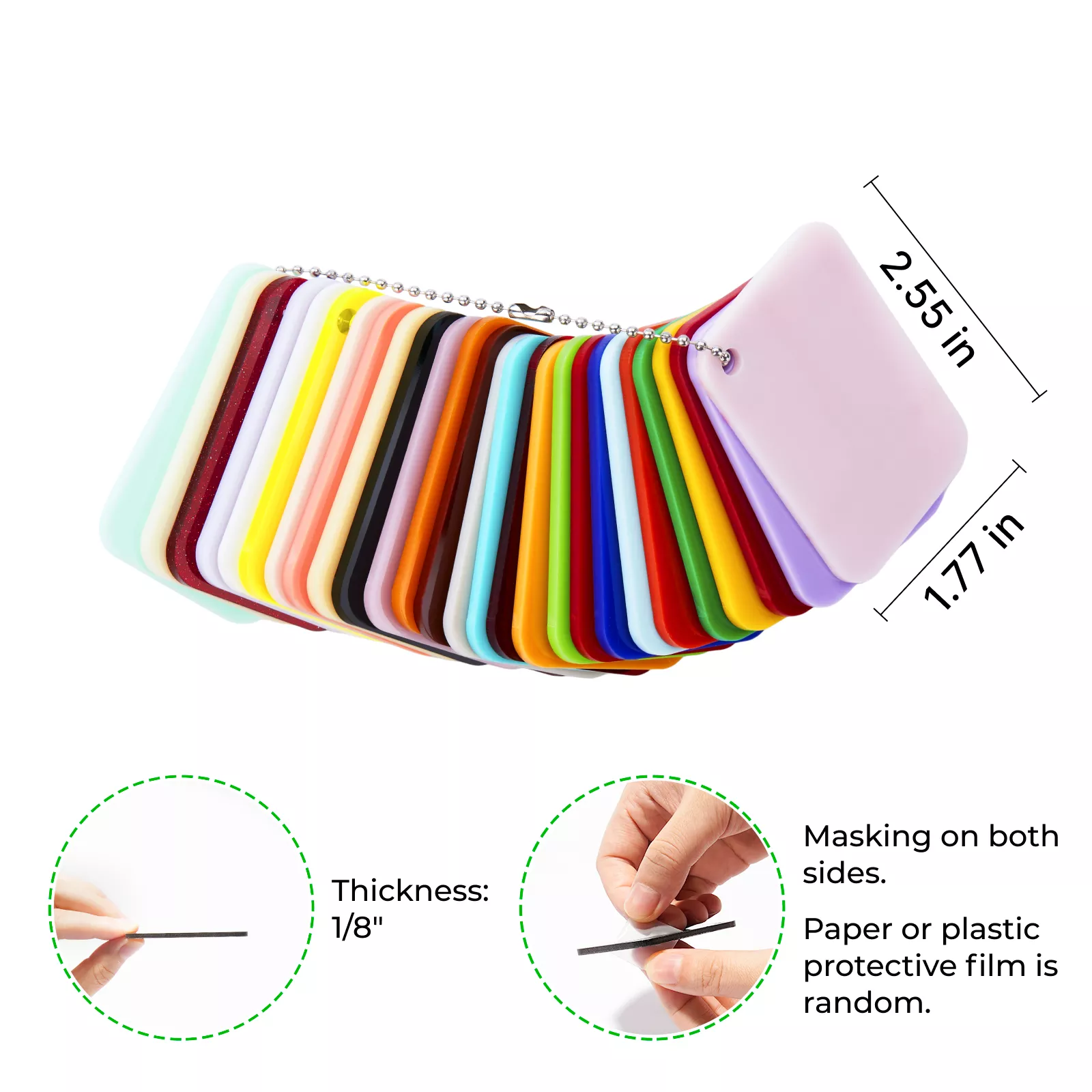 1/8 Colored Acrylic Sample Set (27pcs) - Image 3