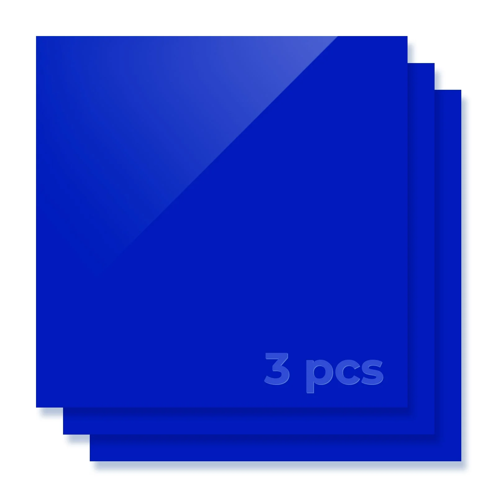 3mm Deep Blue Opaque Glossy Acrylic Sheet Plexiglass (3pcs) - Image 3