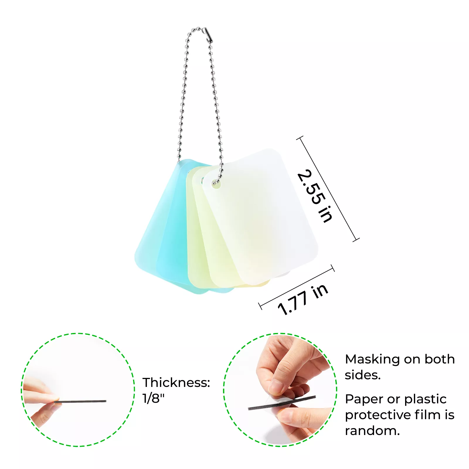 3mm Glow in the Dark Acrylic Sample Set (5pcs) - Image 3