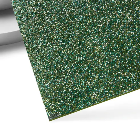 3mm Green Glitter Opaque Glossy Acrylic Sheet Plexiglass (3pcs)