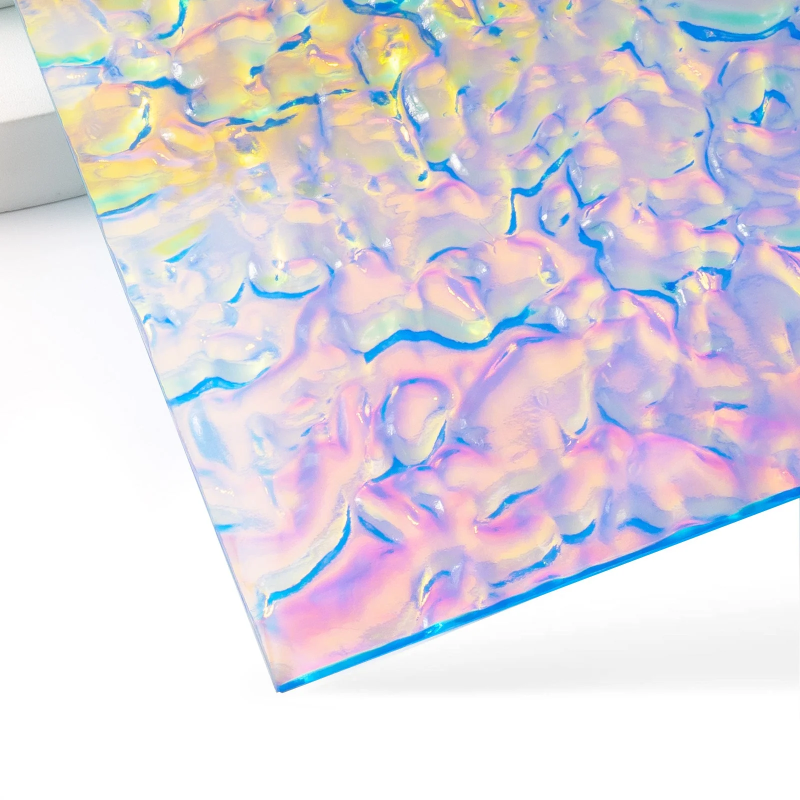 3mm Iridescent Transparent Blue Film Water Ripple Acrylic Plexiglass (3pcs)