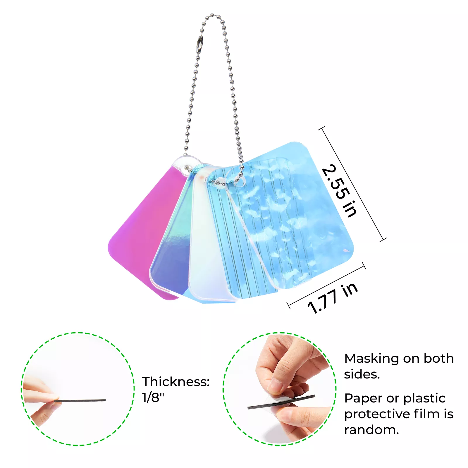 3mm Iridescent Acrylic Sample Set (5pcs) - Image 3