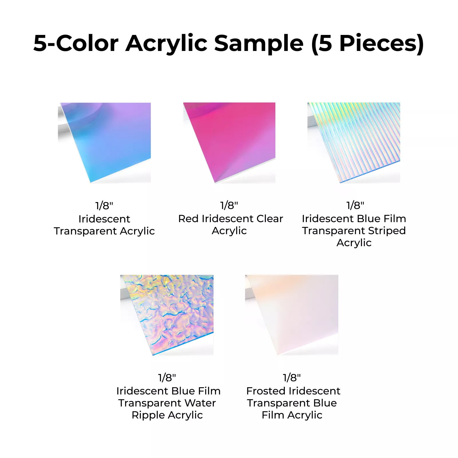 3mm Iridescent Acrylic Sample Set (5pcs) - Image 4
