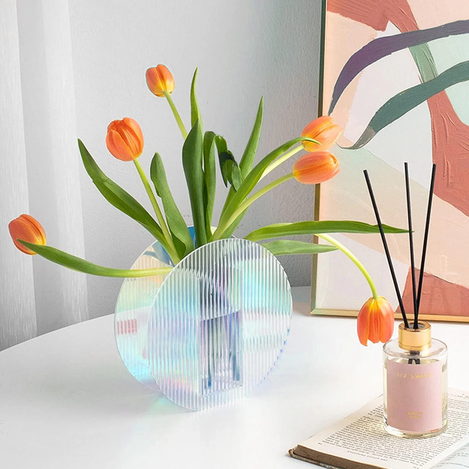 3mm Iridescent Blue Striped Transparent Acrylic Plexiglass (3pcs) - Image 3
