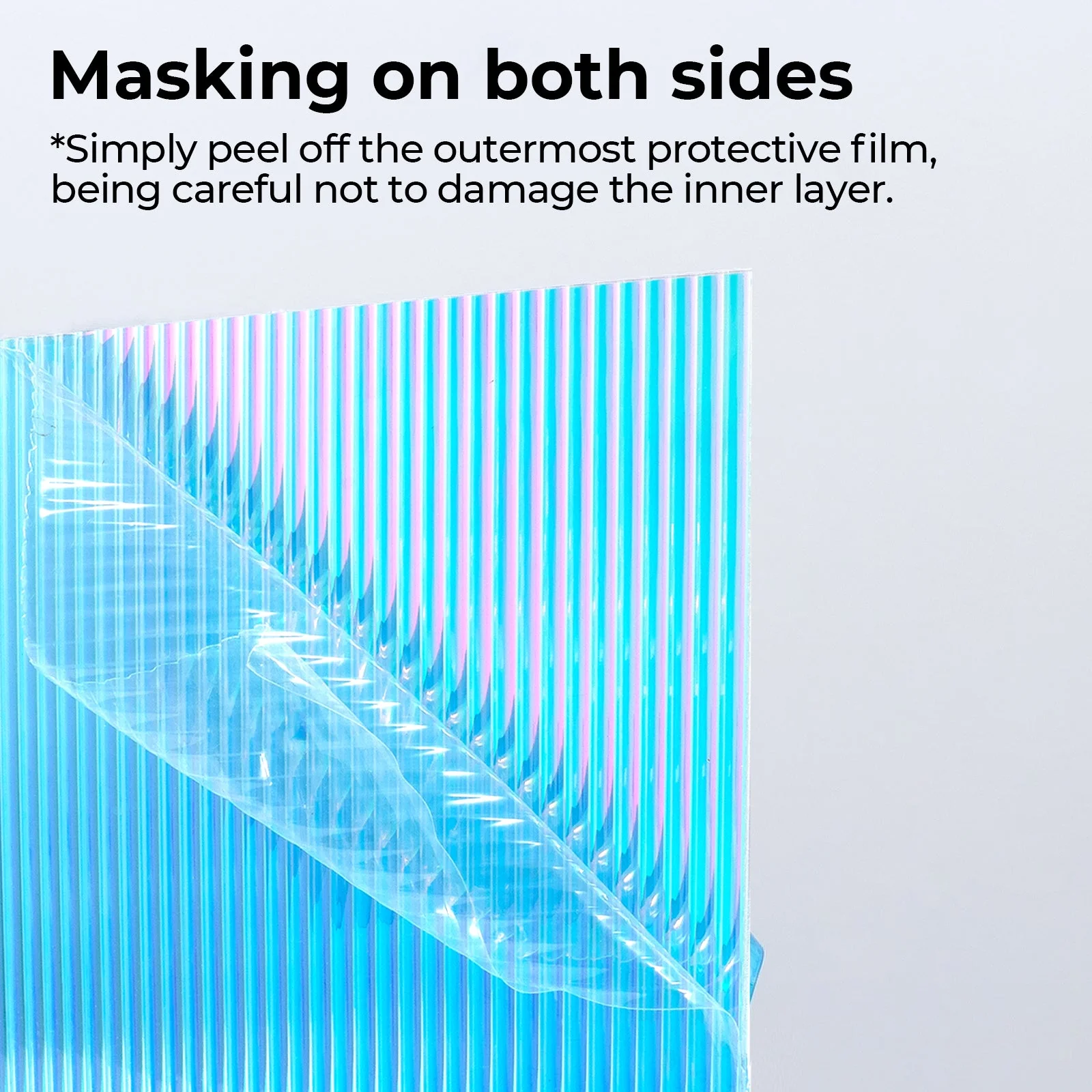 3mm Iridescent Blue Striped Transparent Acrylic Plexiglass (3pcs) - Image 5