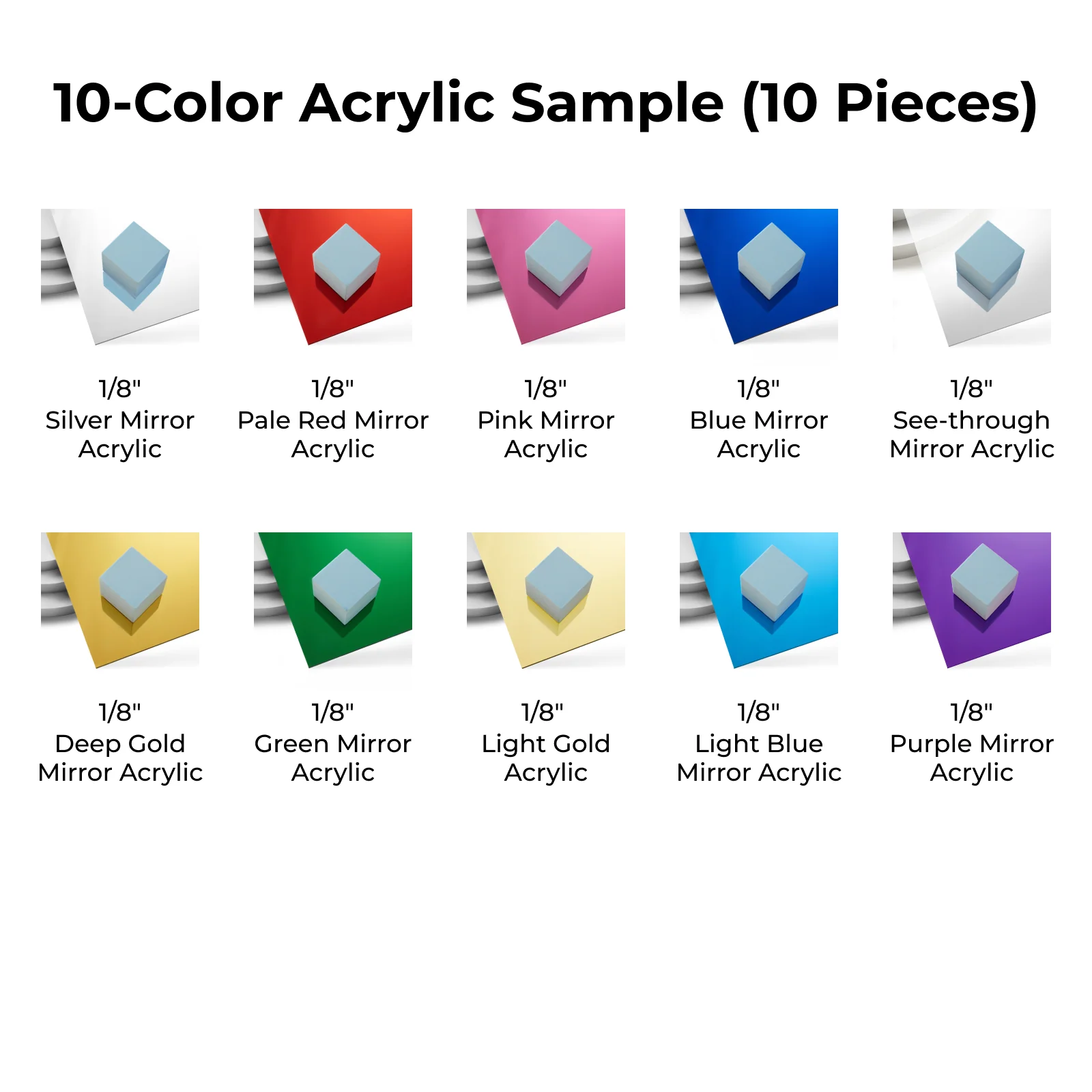 3.2 mm Mirror Acrylic Sample Set (10 pcs) - Image 4