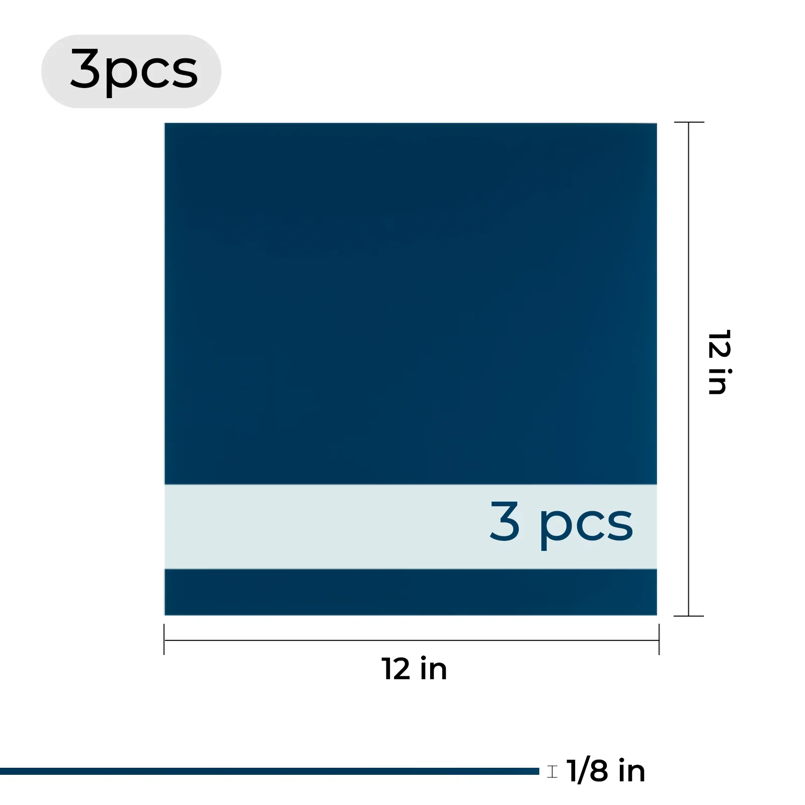 3mm Navy to White Two-Tone Acrylic Sheet Plexiglass (3pcs) - Image 3