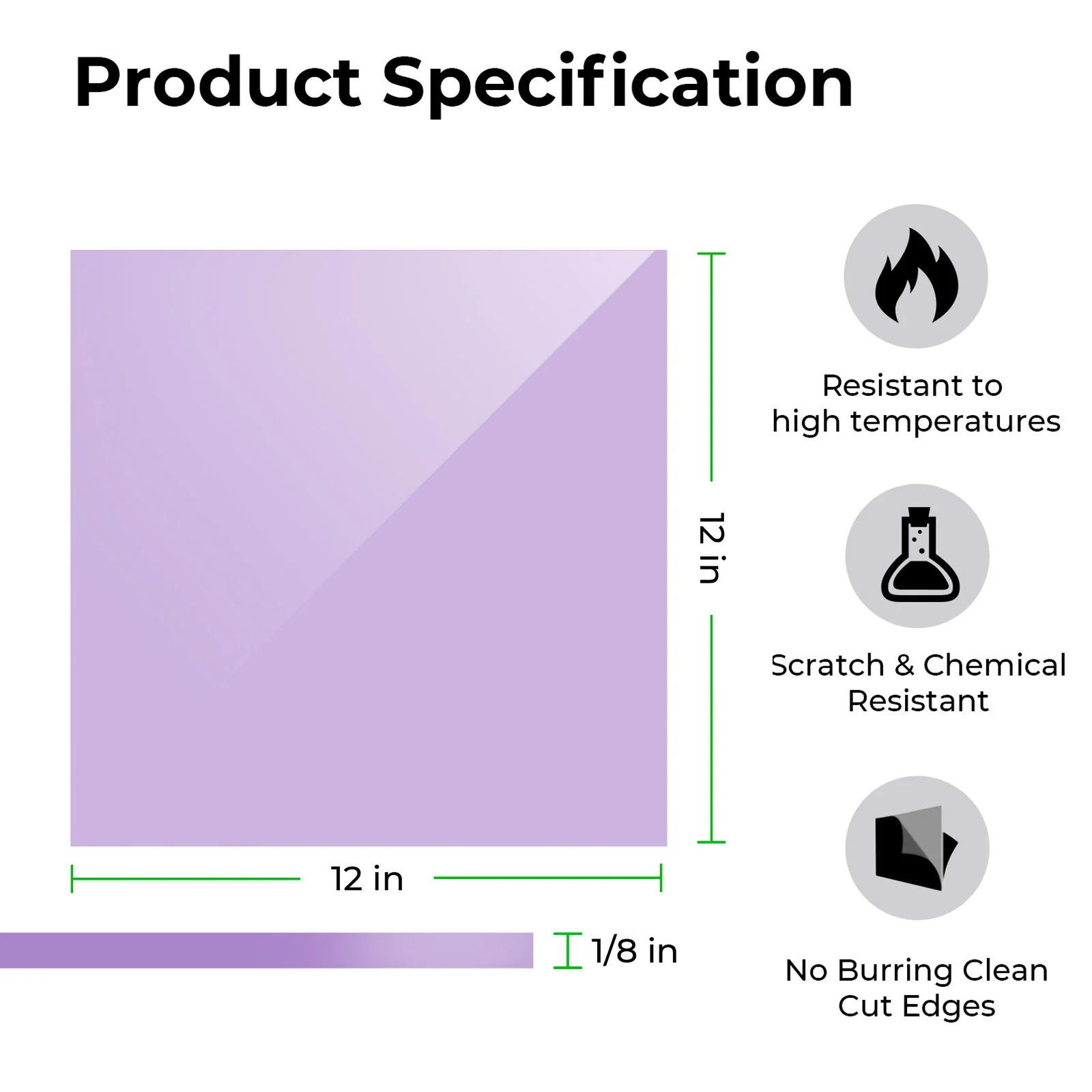 3mm Pastel Violet Acrylic Sheet Plexiglass (3pcs) - Image 3