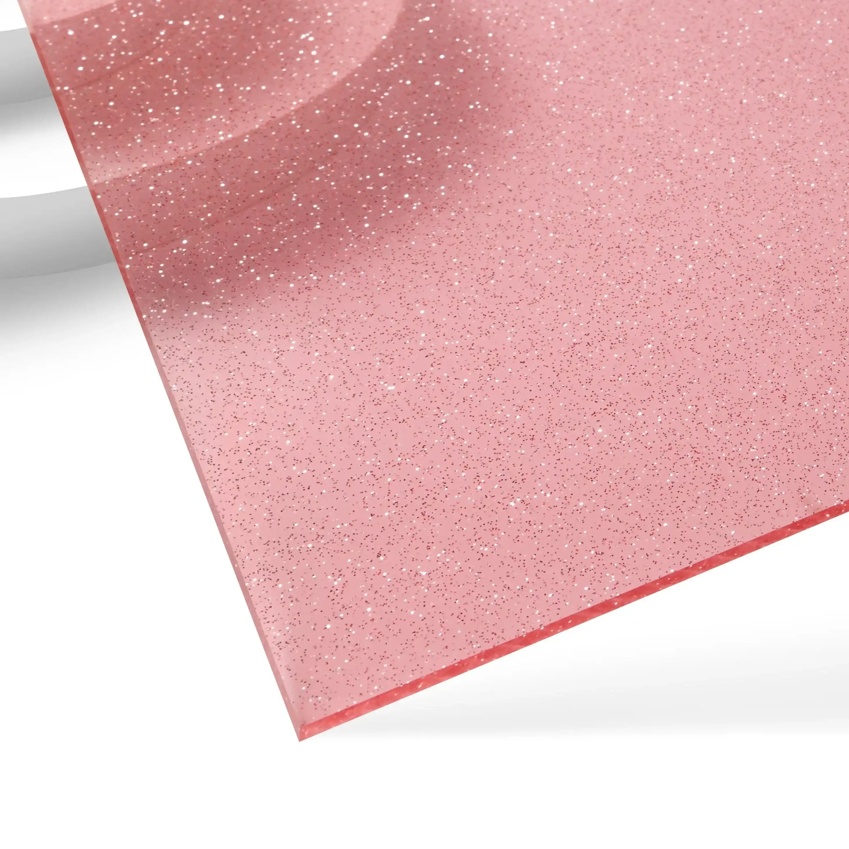 3mm Pink Glitter Translucent Glossy Acrylic Sheet (3pcs)