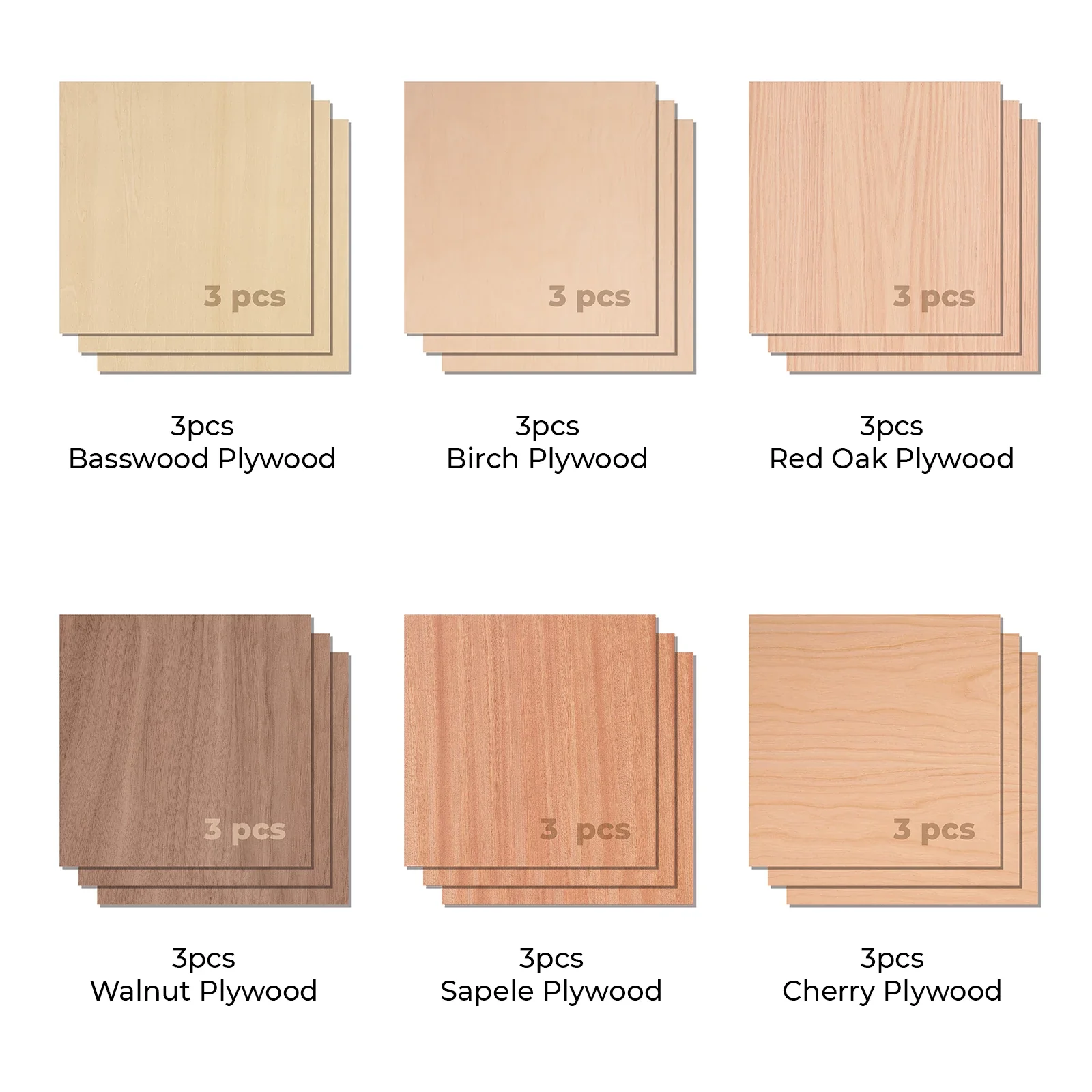 3mm Plywood Sheets Trial Kit (18pcs) - Image 3