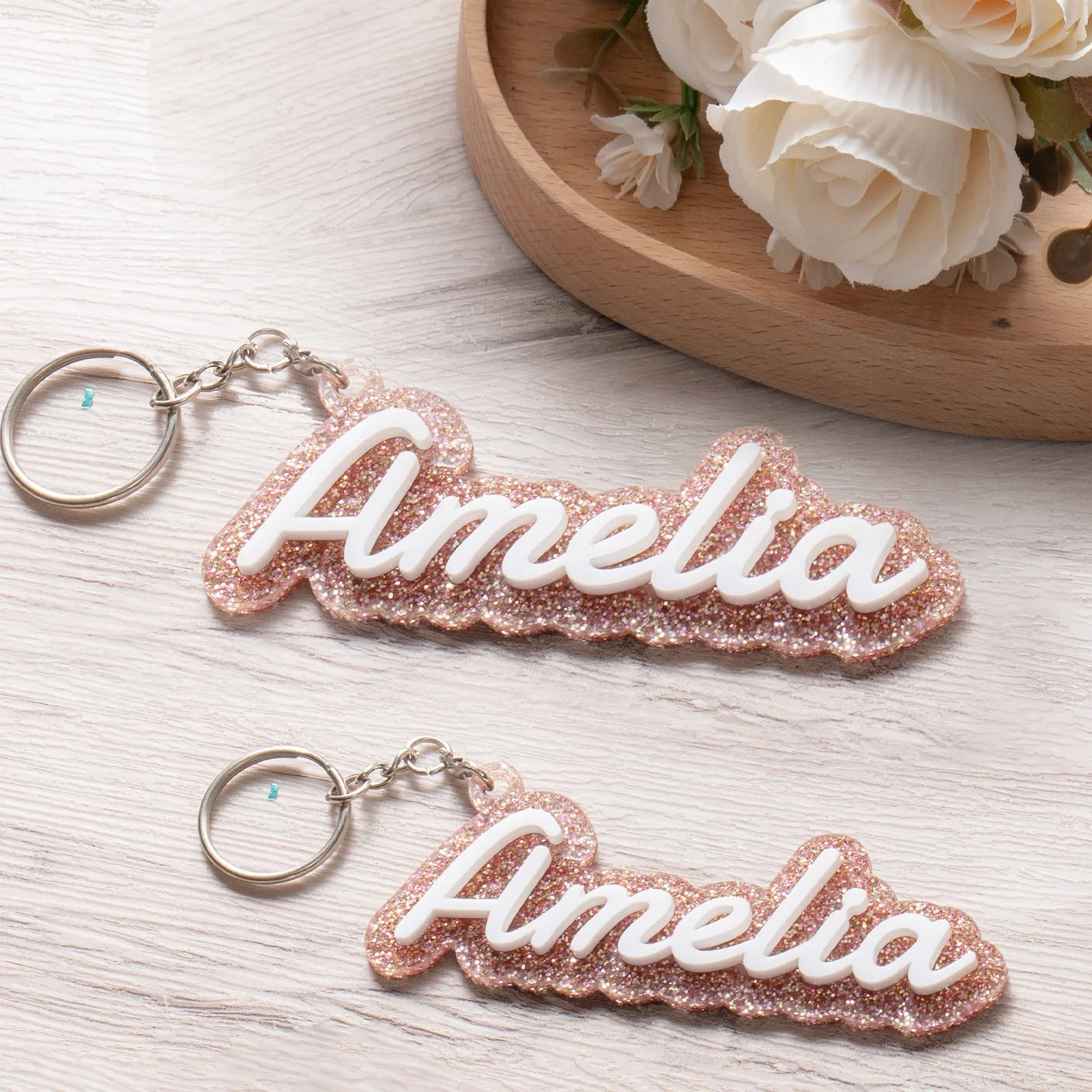 3mm Rose Gold Glitter Opaque Glossy Acrylic Sheet Plexiglass (3pcs) - Image 2