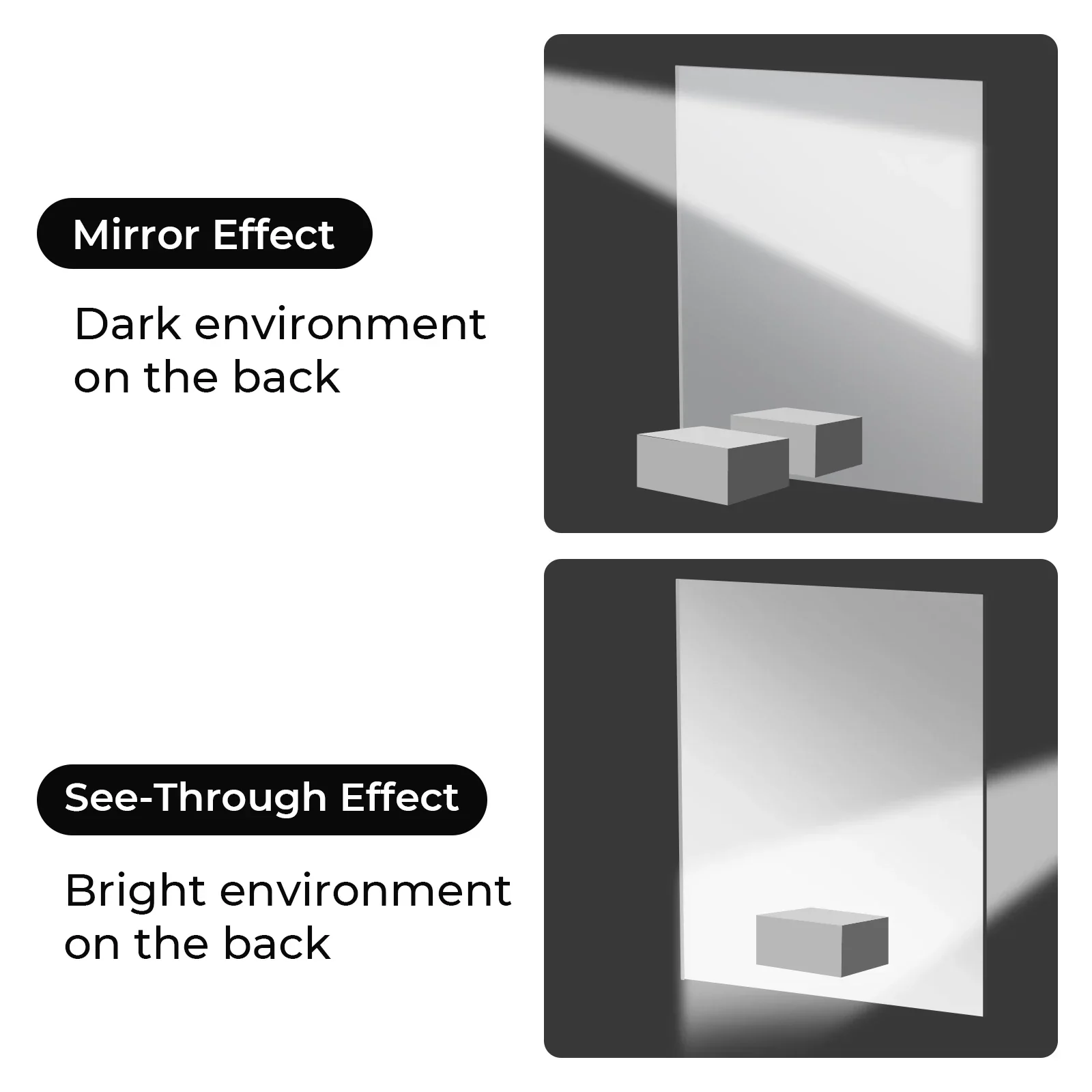 2.6mm See-through Mirror Acrylic Sheet Plexiglass (3pcs) - Image 4