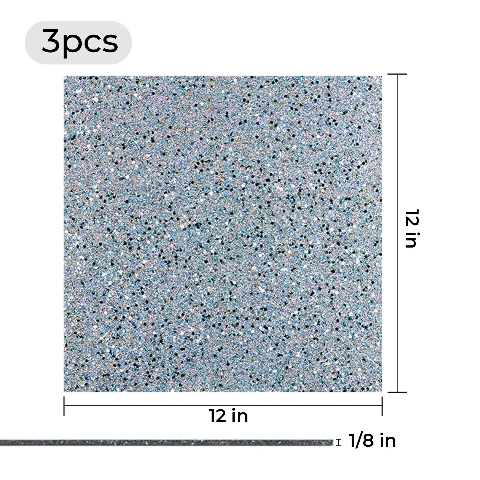3mm Silver Sparkle Glitter Acrylic Sheet Plexiglass (3pcs) - Image 3