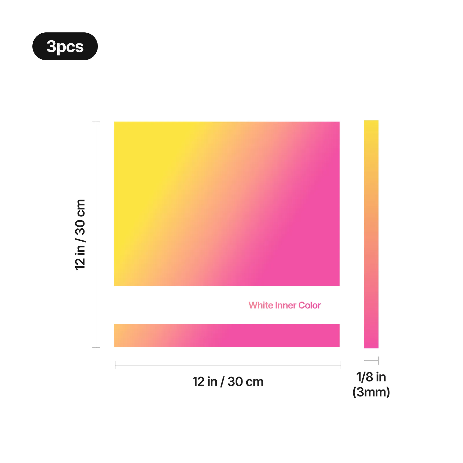 3 mm Two-Tone Glossy Acrylic Sheet Plexiglass (3 pcs) - Image 3