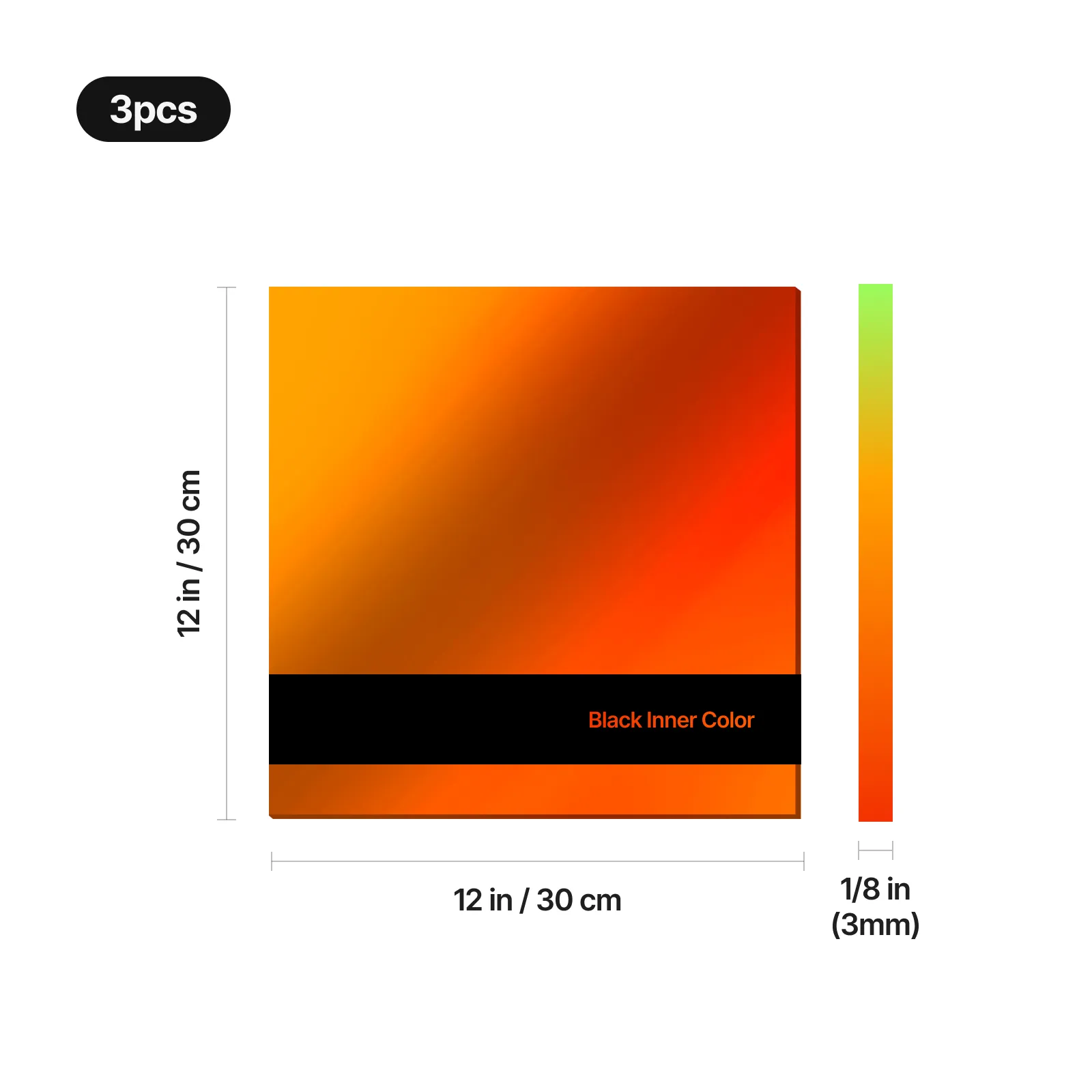 3 mm Two-Tone Glossy Acrylic Sheet Plexiglass (3 pcs) - Image 8