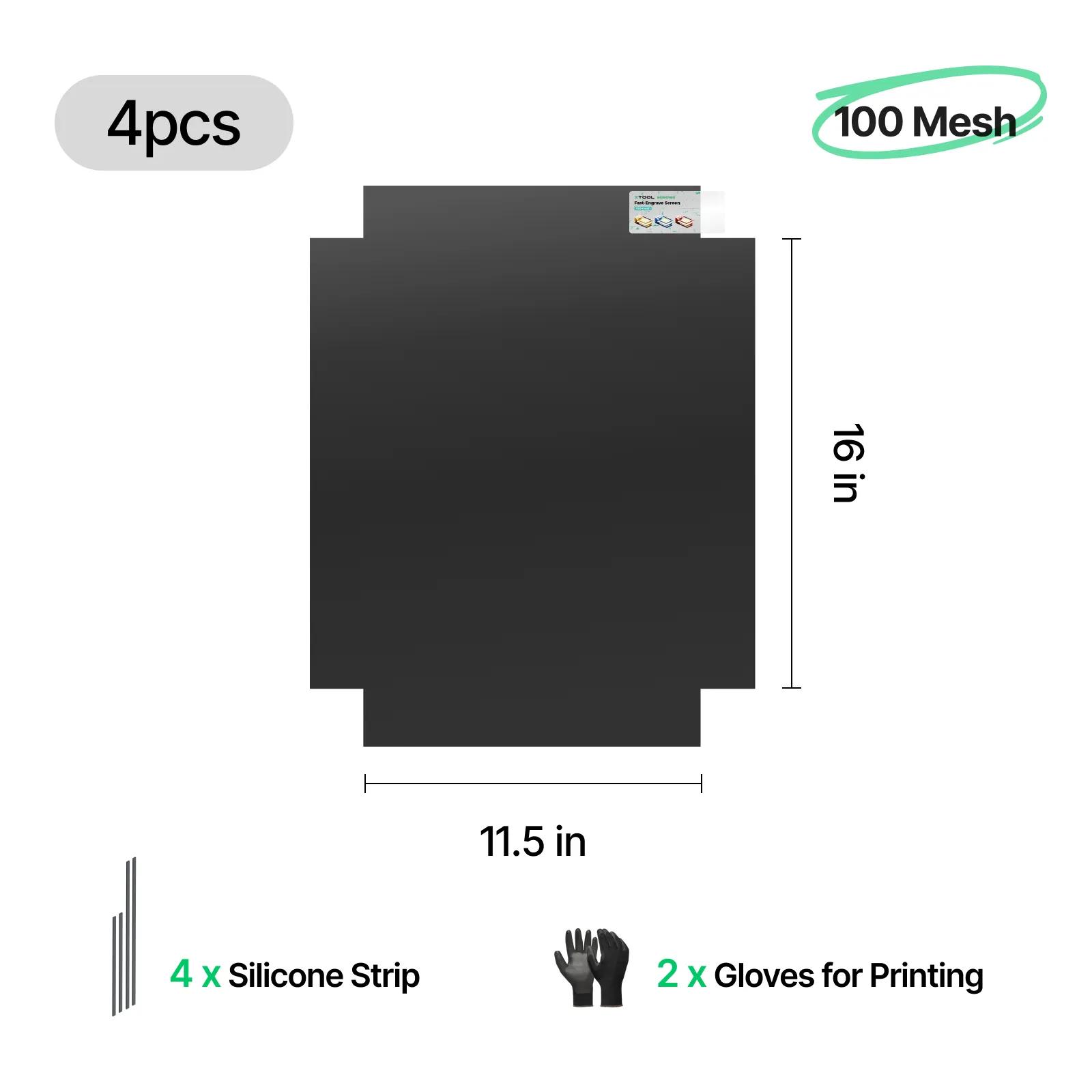100 Mesh Polyester Fast-Engrave Screen (4pcs) 29 cm x 40,6 cm - Image 3