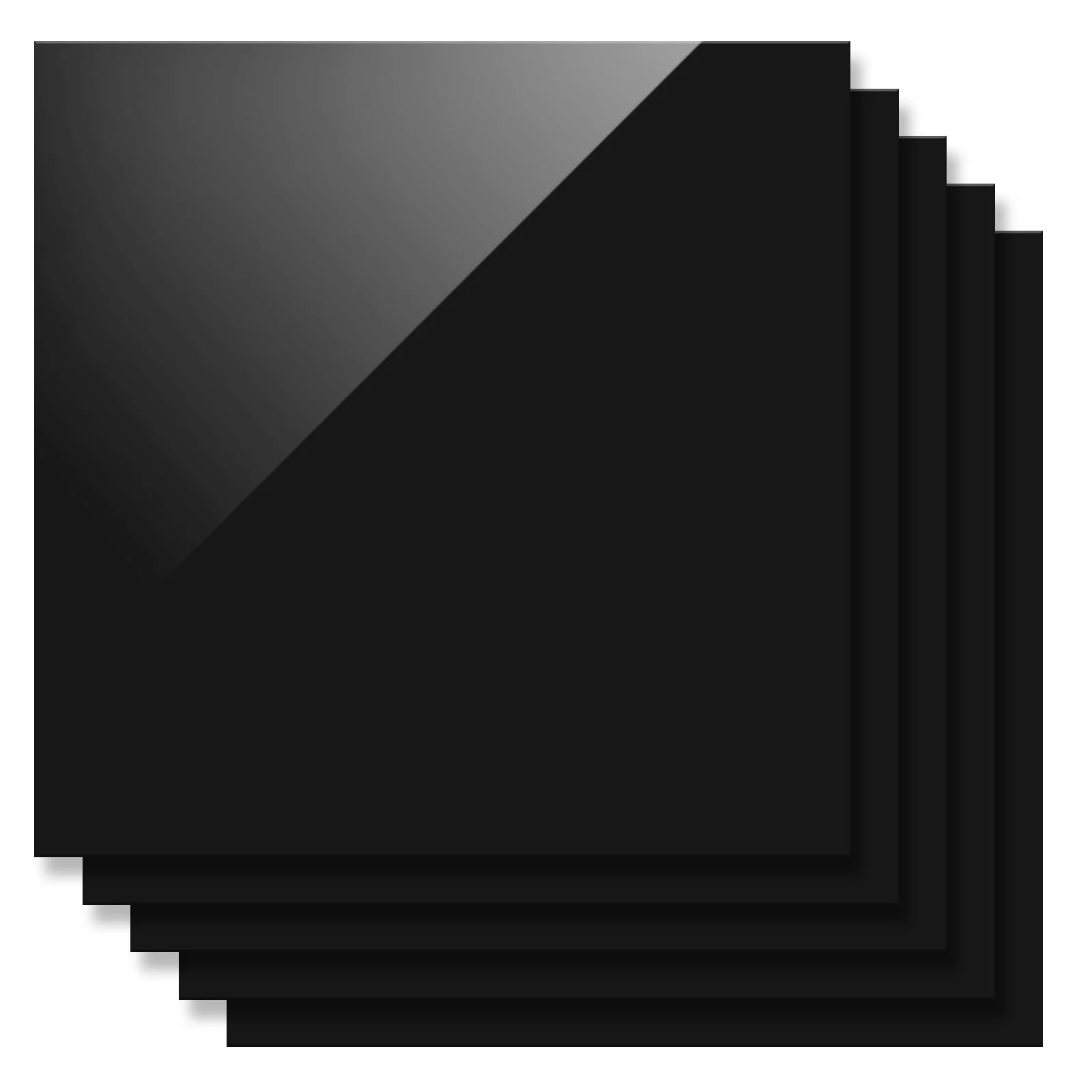 1mm Black Opaque Glossy Acrylic Sheet Plexiglass (10pcs) - Image 3