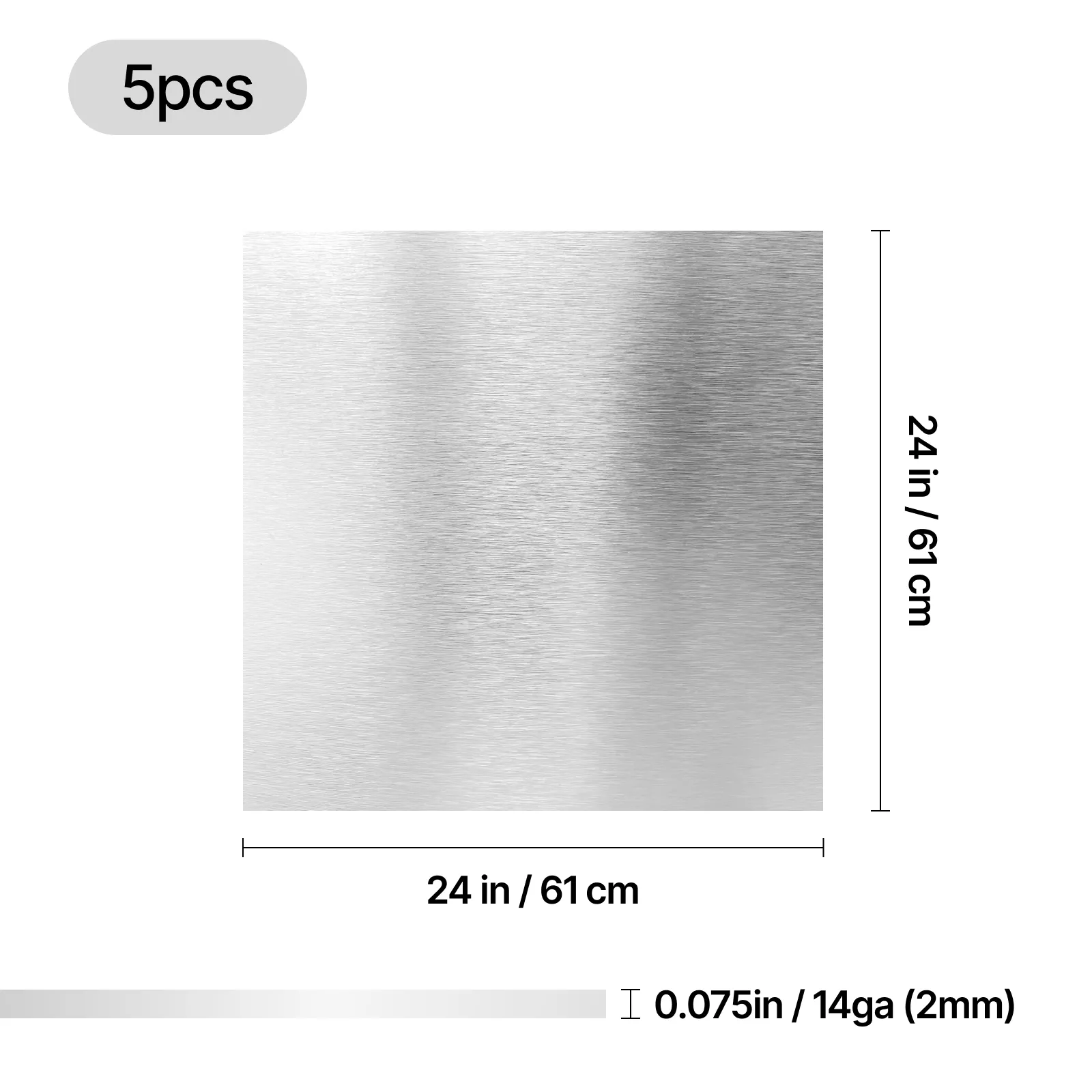 620 × 610 × 2 mm 304 Stainless Steel Sheet (5pcs) - Image 3