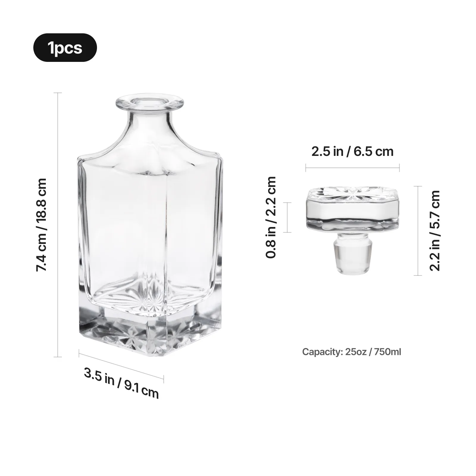 25oz Whiskey Decanter (1pcs) - Image 3