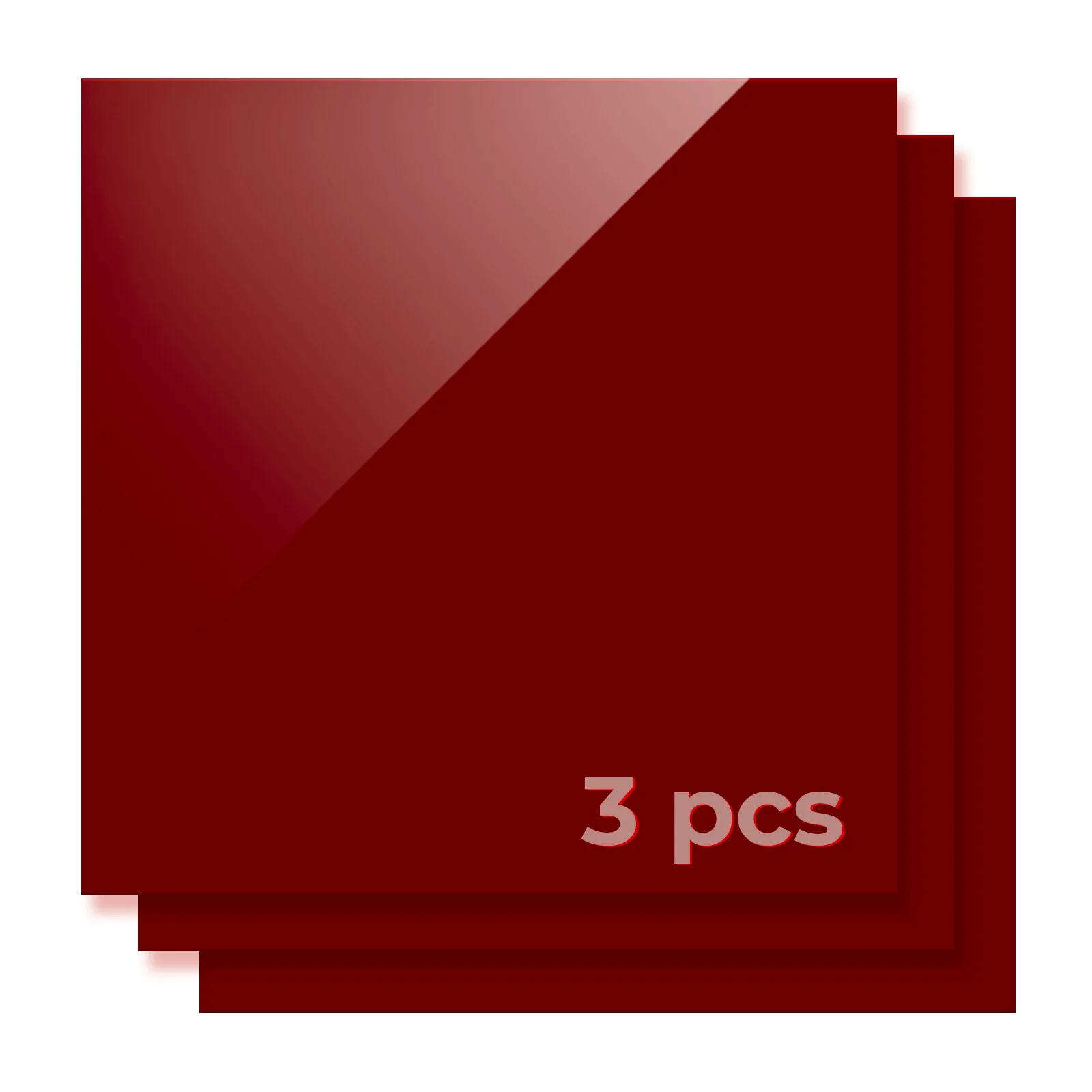 3 mm Dark Red Opaque Glossy Acrylic Sheet Plexiglass for Diode Laser Cutting (3pcs) - Image 3