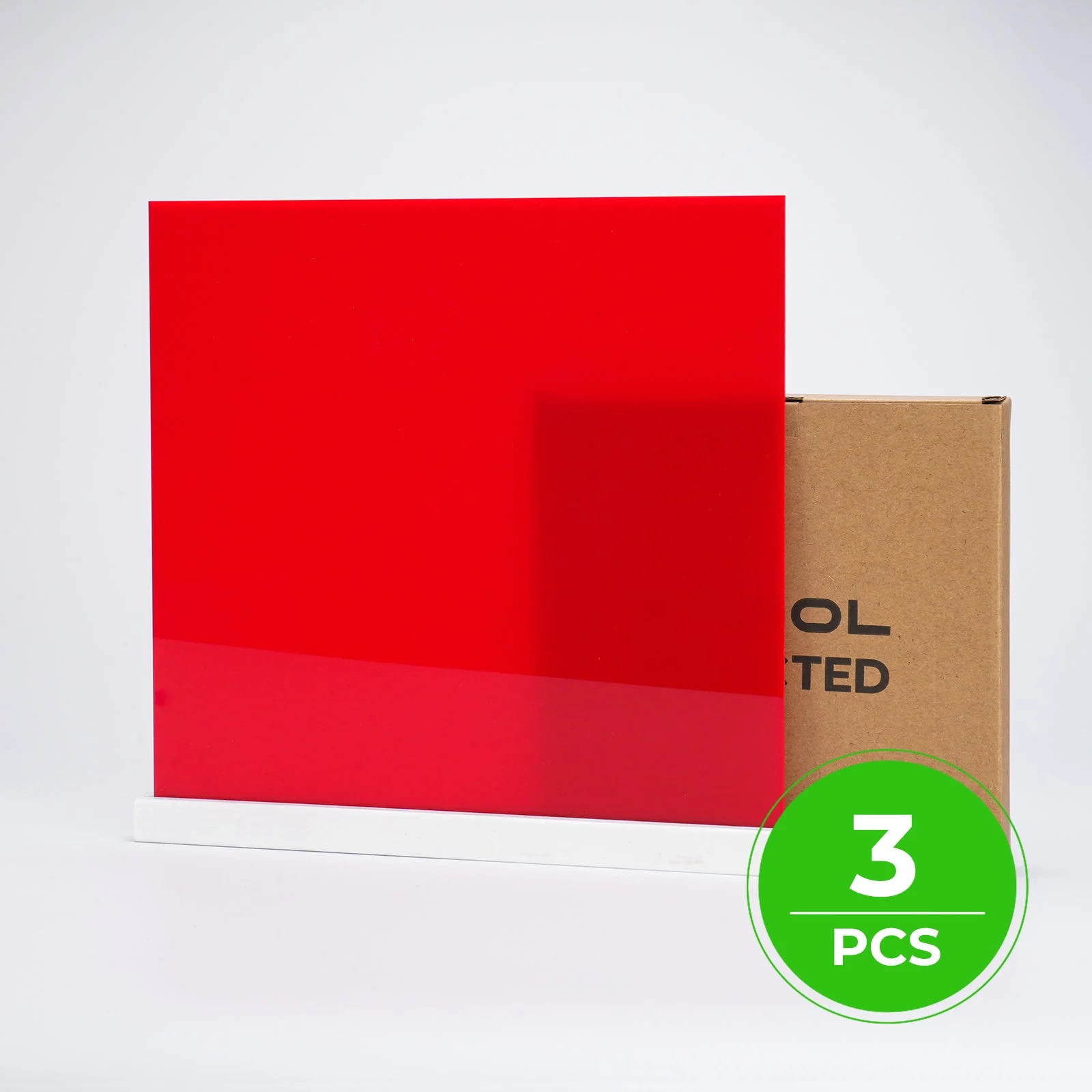 3mm Red Opaque Glossy Acrylic Sheet (3pcs) - Image 3