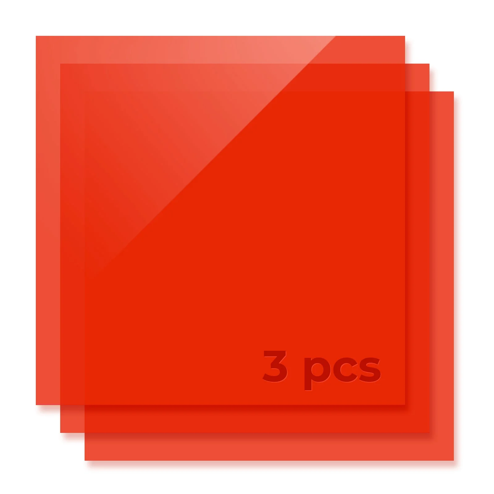 3mm Red Translucent Glossy Acrylic Sheet (3pcs) - Image 3