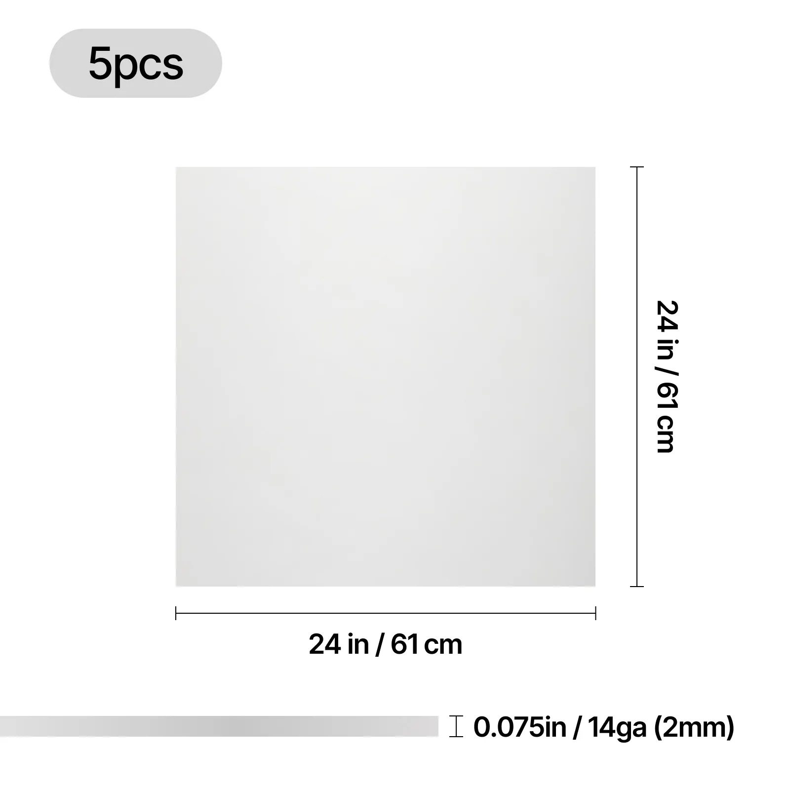 620 × 610 × 2 mm 1060 Aluminum Alloy Sheet (5pcs) - Image 3