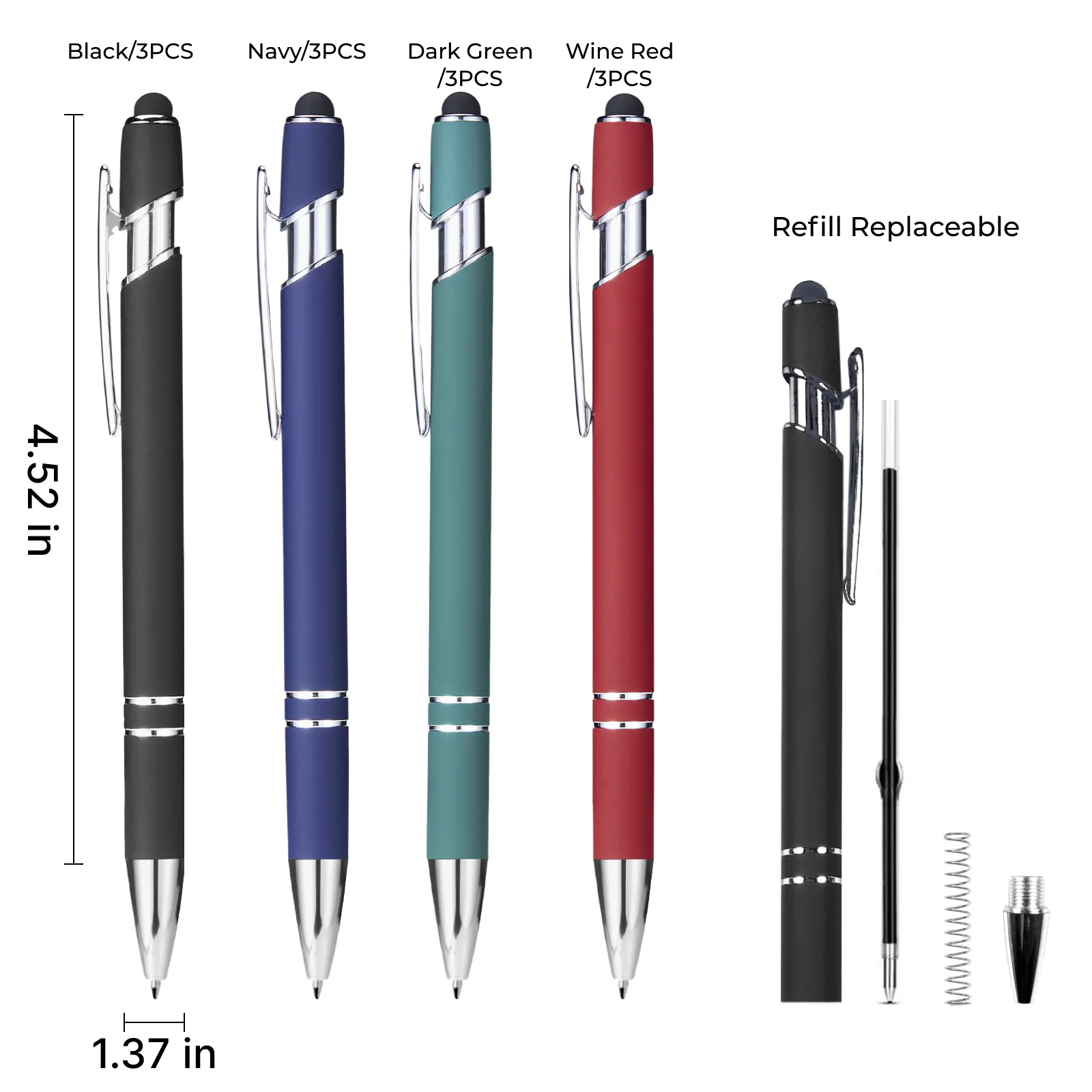 Ballpoint Pens with Stylus (12pcs) - Image 11
