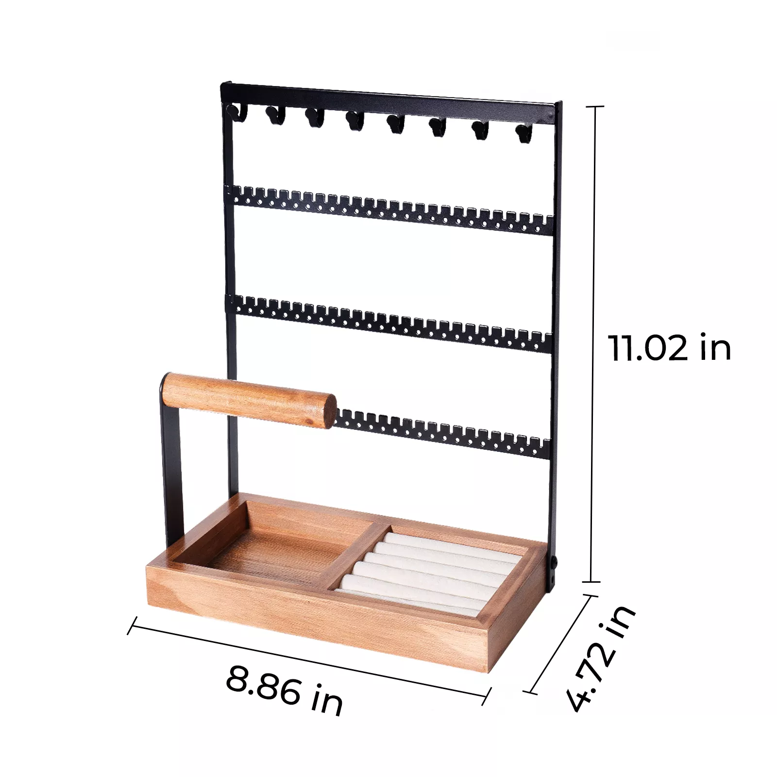 Black 5-Tier Jewelry Display with Ring Tray - Image 3
