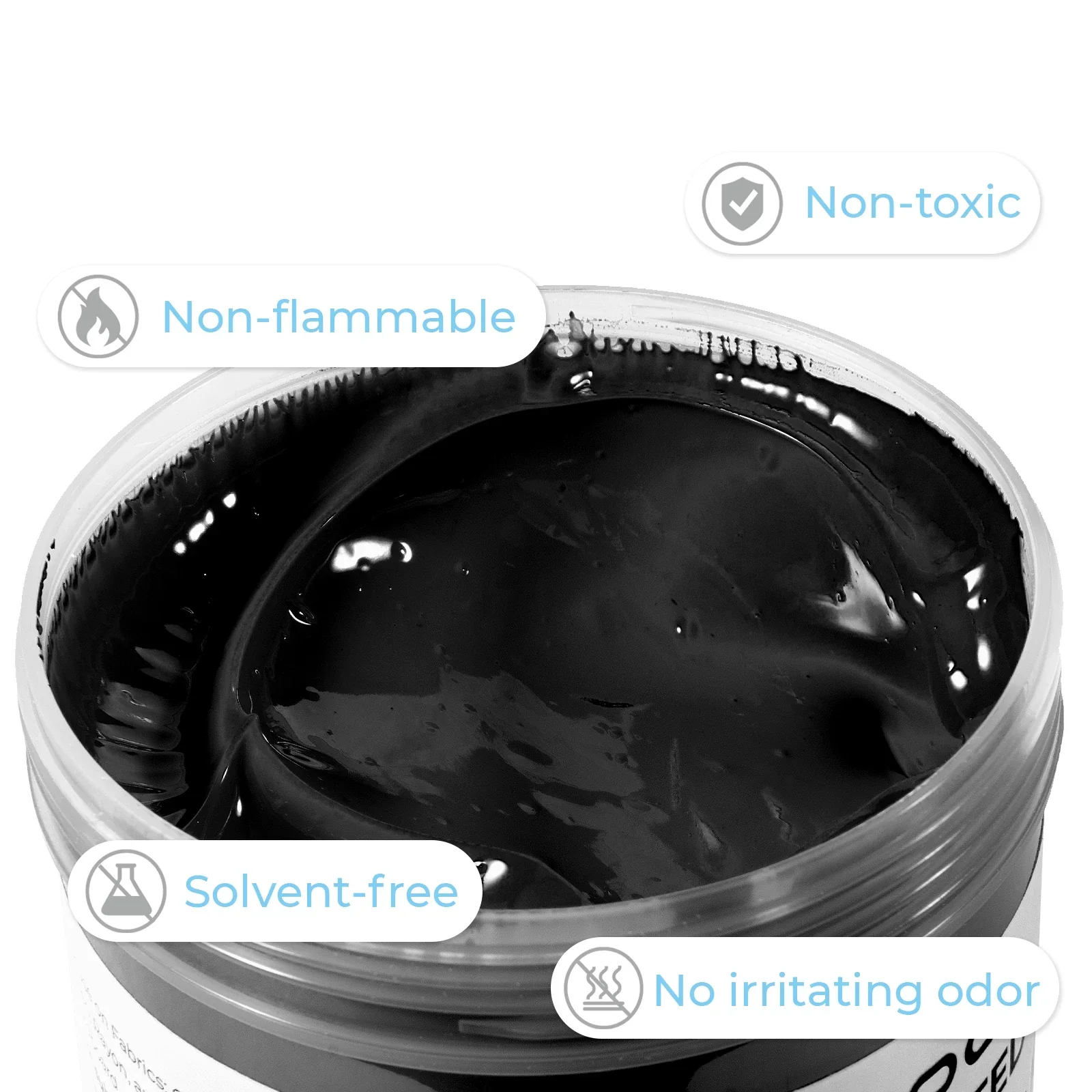 Black Plastisol Ink for Screen Printing Fabric (16oz) - Image 3