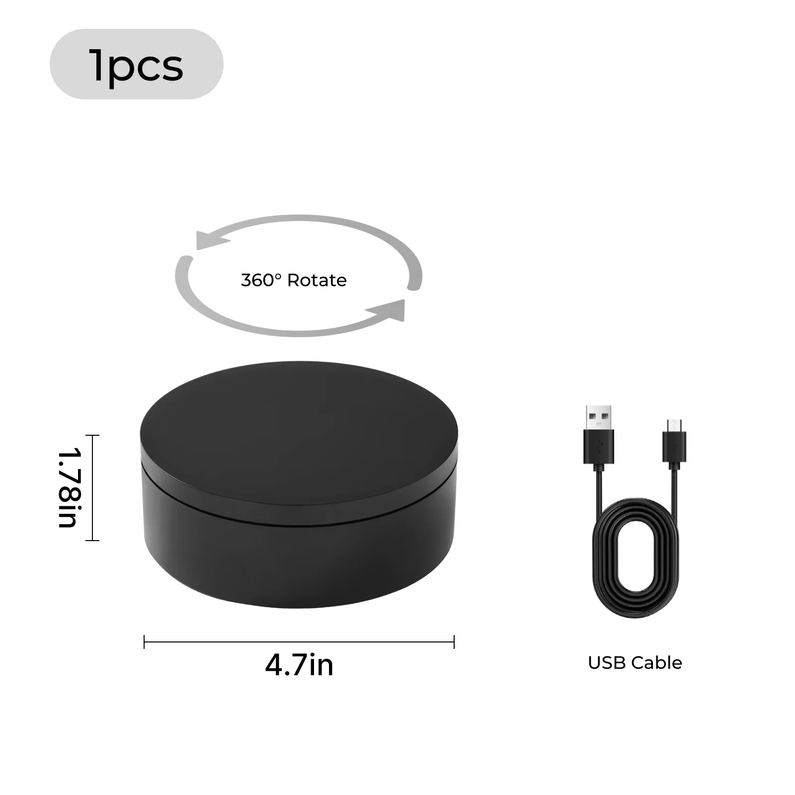 Black Rotating Display Stand - Image 3