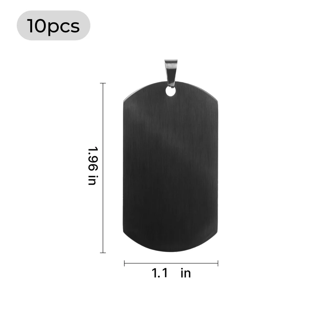 Black Stainless Steel Military Pendant (10pcs) - Image 3