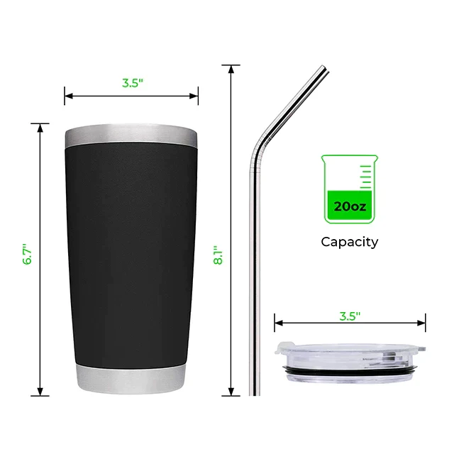 Black Stainless Steel Tumbler kit (20oz) - Image 4