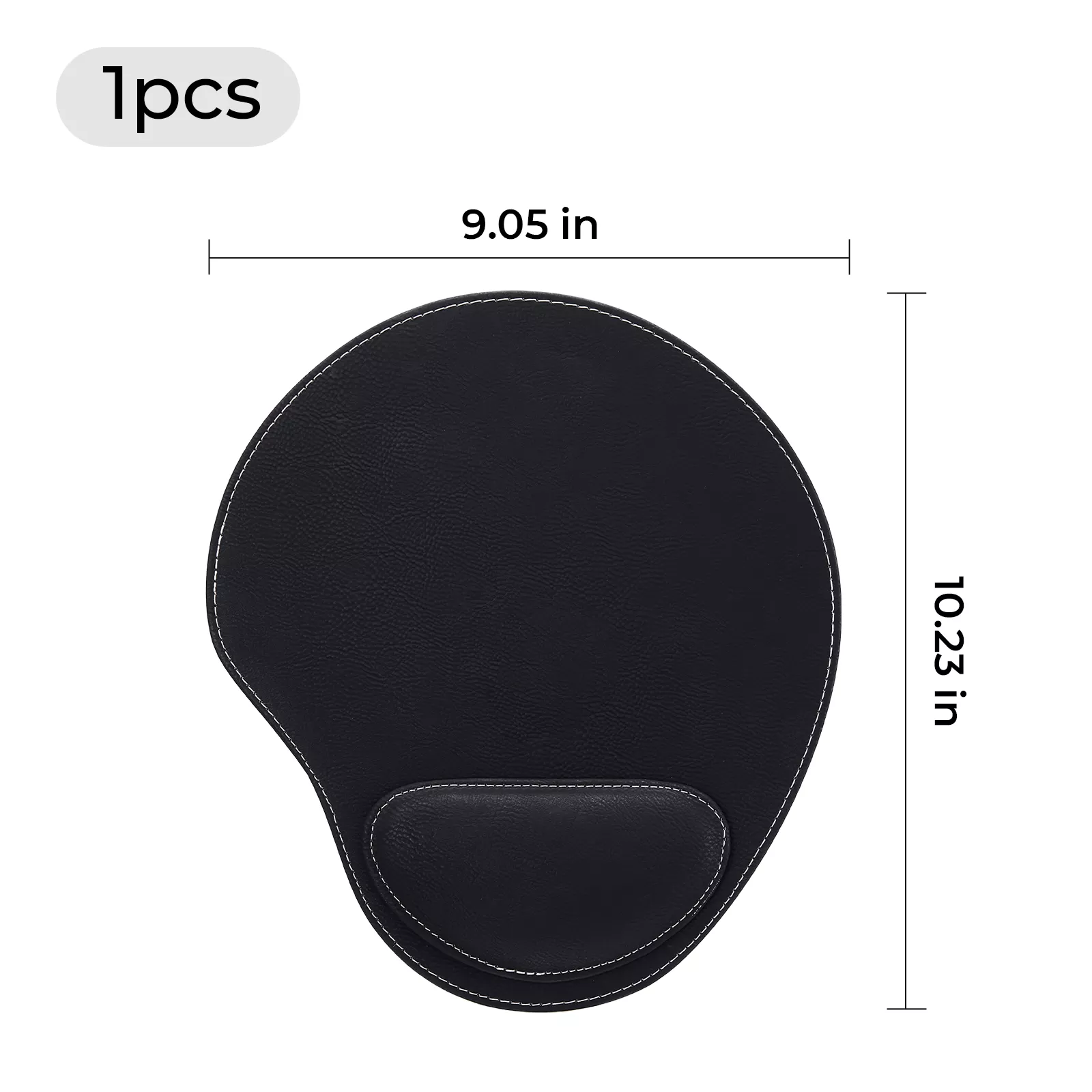 Black to Silver Laserable PU Mouse Pad with Wrist Support - Image 3