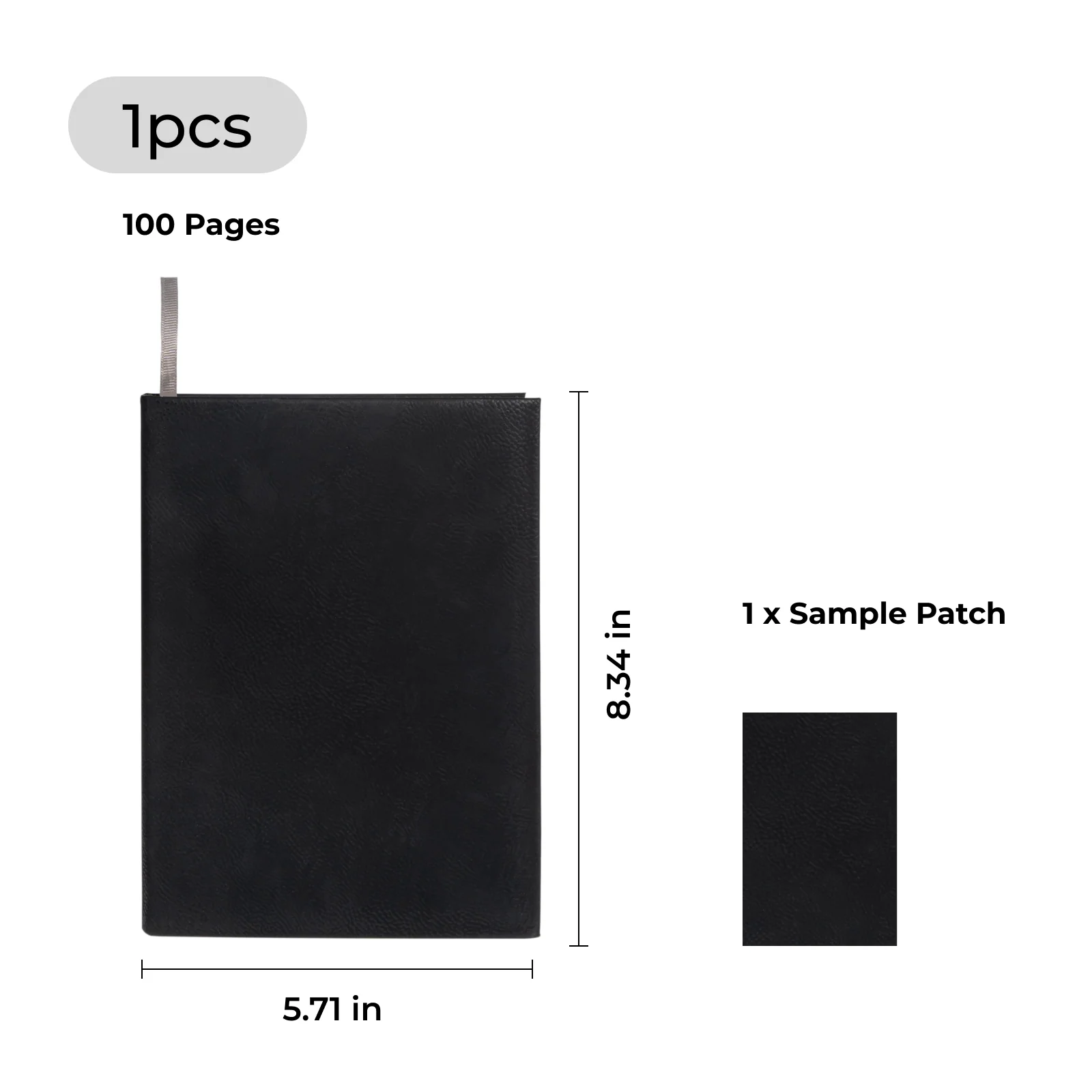 Black to Silver Laserable PU Notebook - Image 3