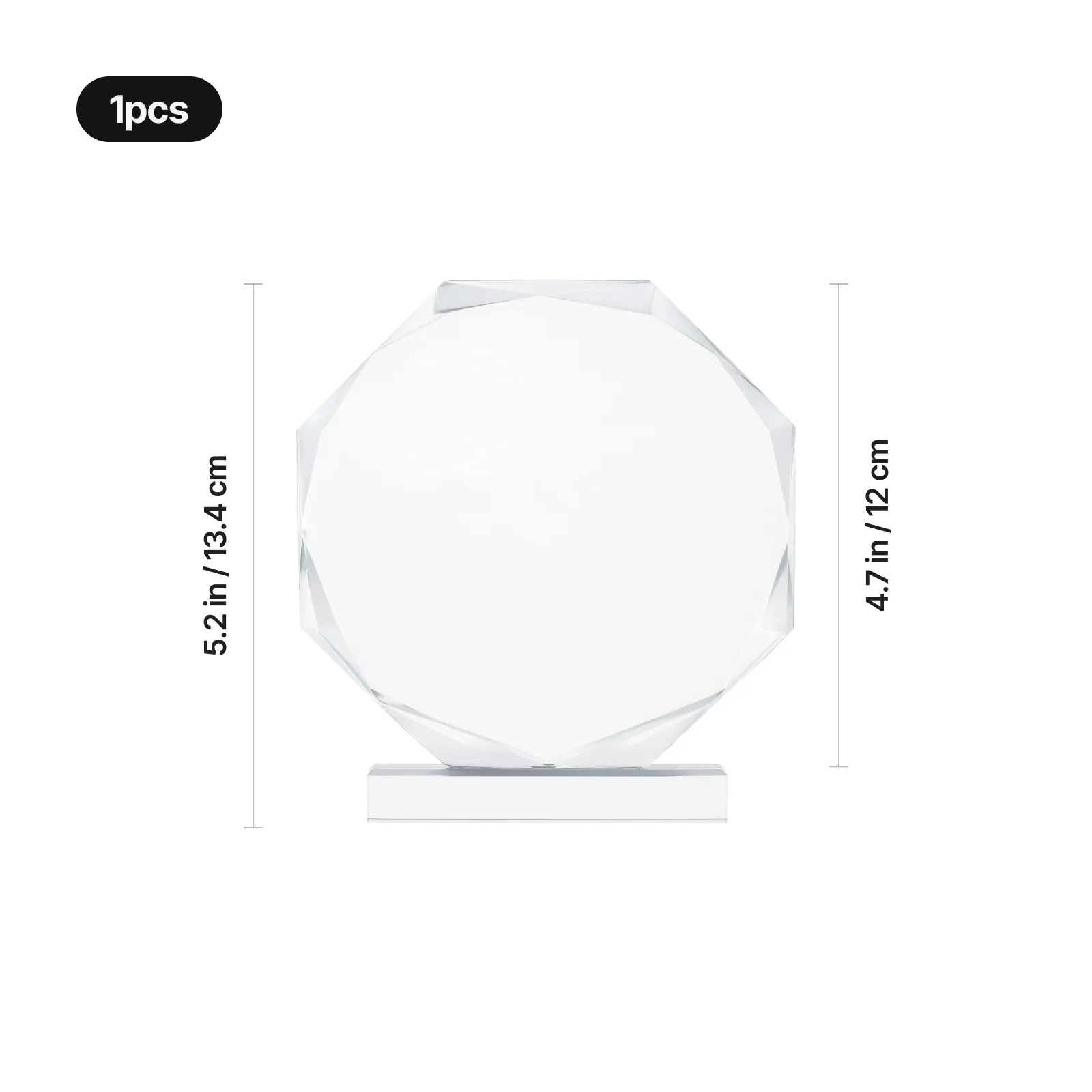 Blank Octagonal Acrylic Award Trophy (1pcs) - Image 3