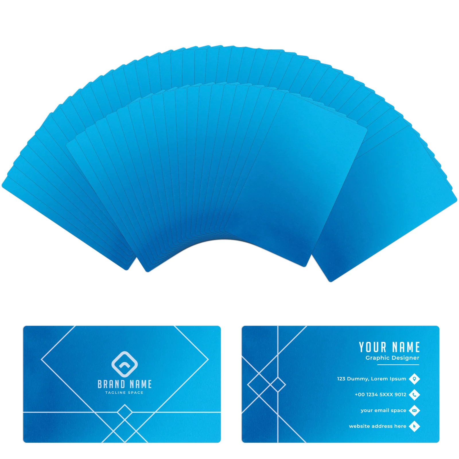 Blue Metal Business Cards (60pcs) - Image 3