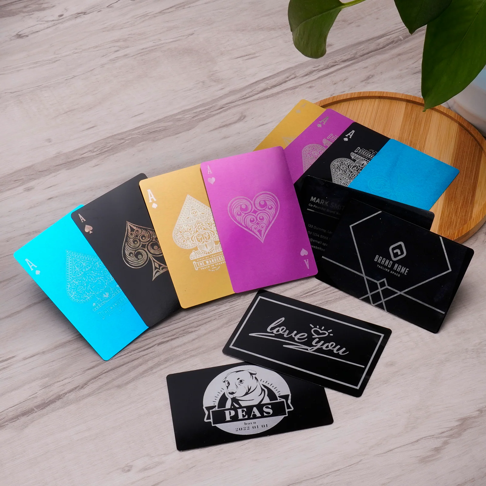 Blue Metal Business Cards (60pcs) - Image 4