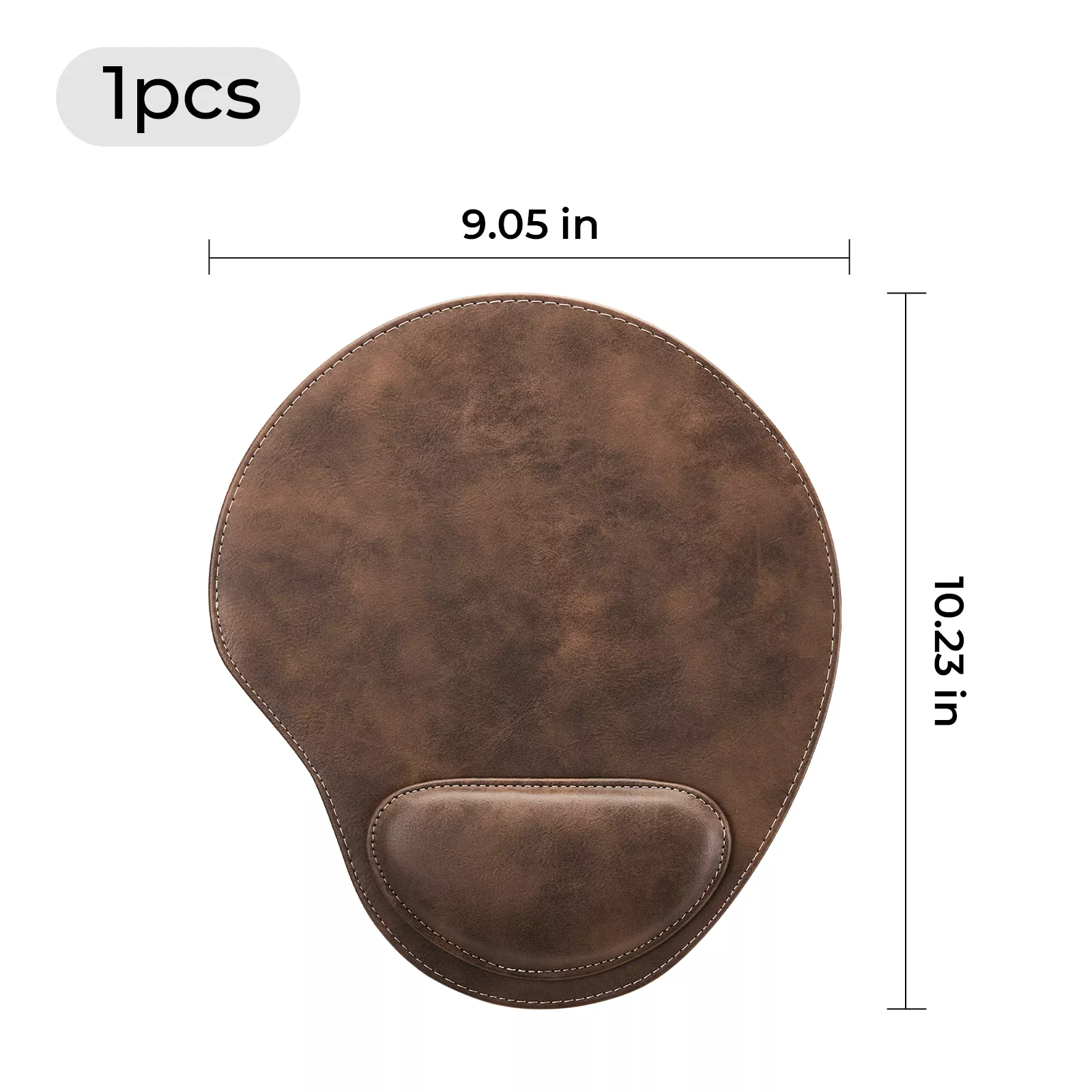 Dark Brown to Gold Laserable PU Mouse Pad with Wrist Support - Image 3
