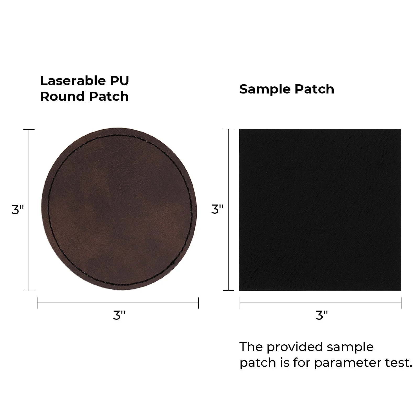 Brown to Silver Round Laserable PU Iron-on Patch (10pcs) - Image 3