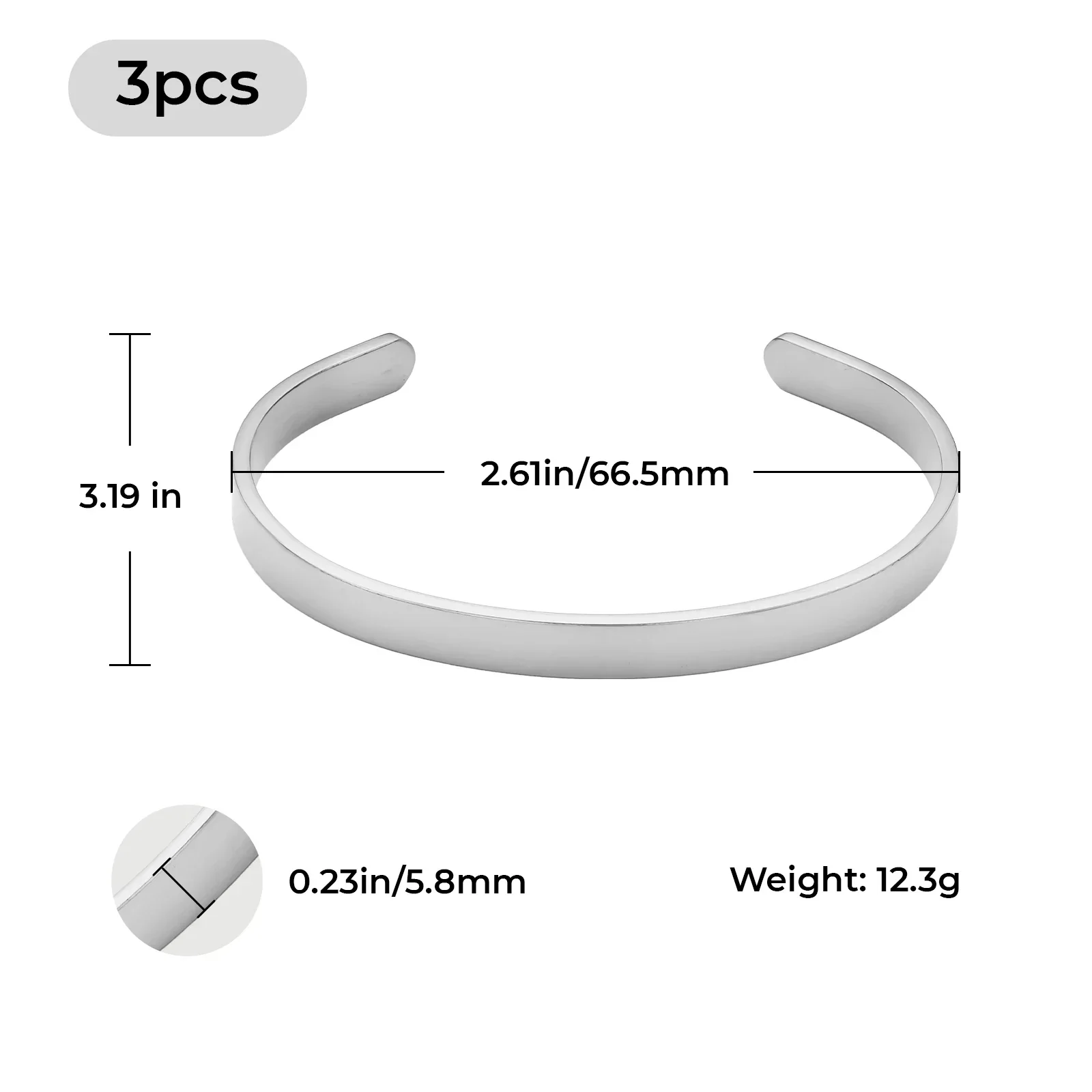 Cuff Bracelet (3pcs) - Image 4
