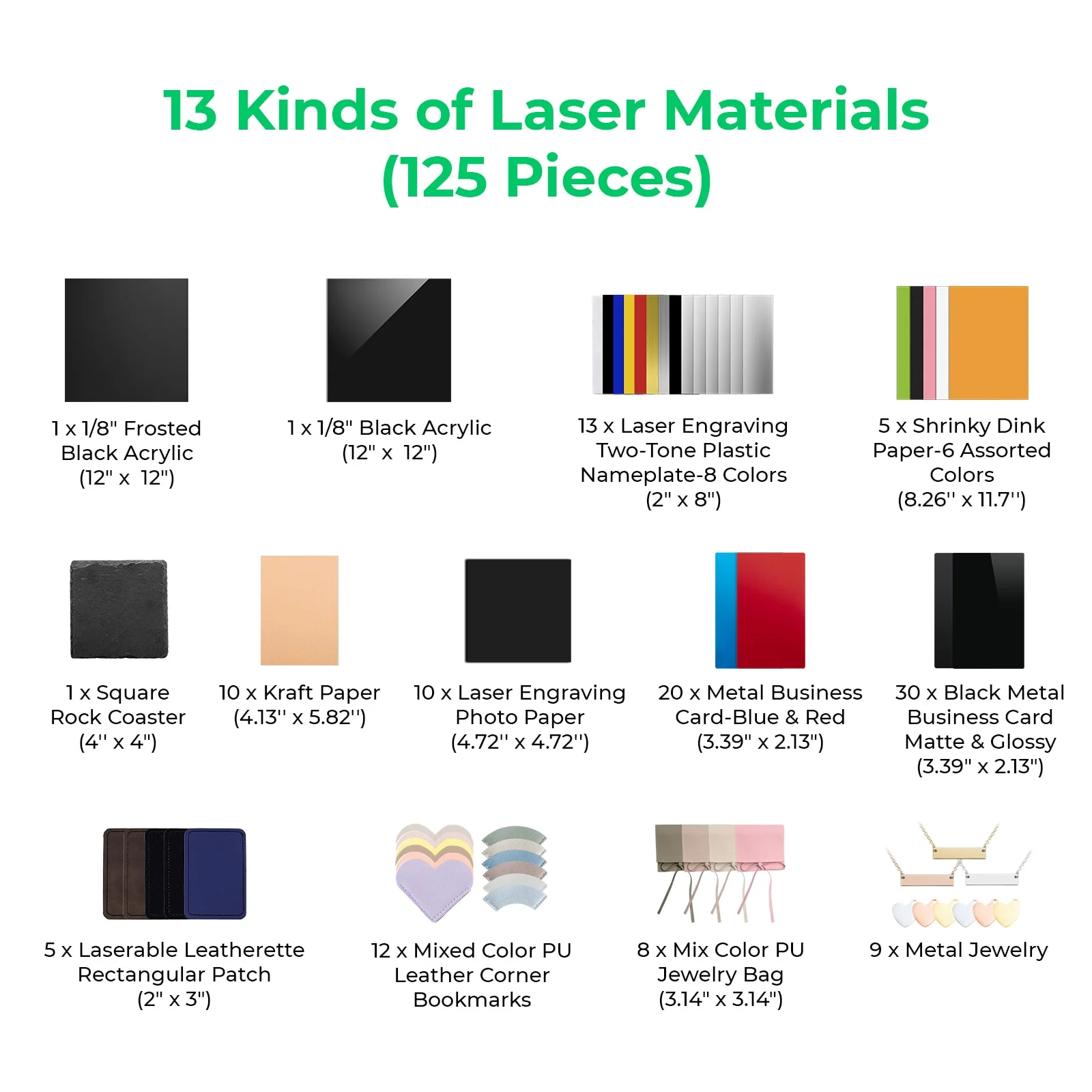 xTool F1/F2 Material Explore Kit (125pcs) - Image 3