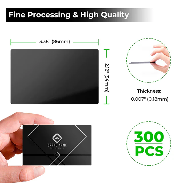 Glossy Black Aluminum Business Cards (300pcs) - Image 3