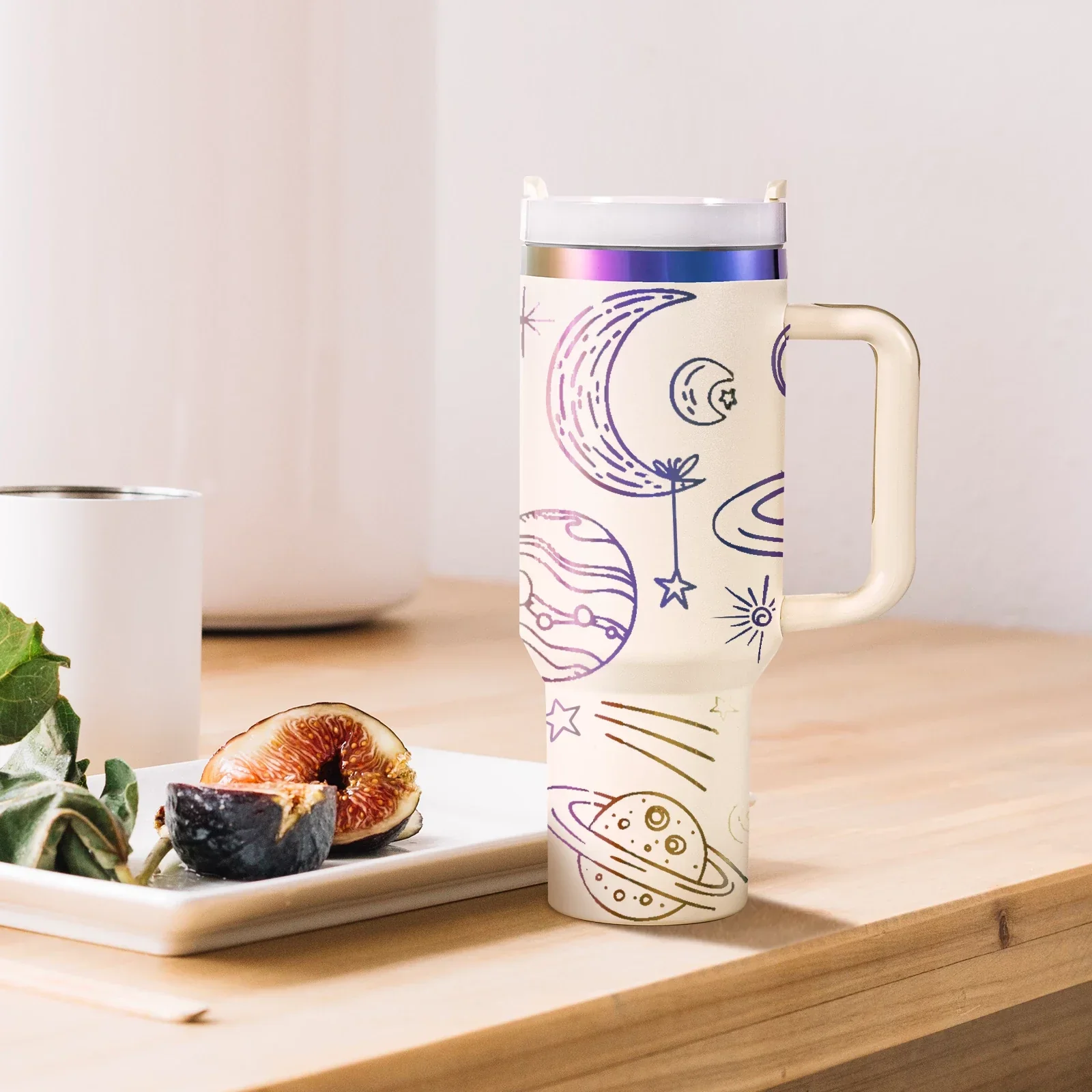 40oz Glow in the Dark Stainless Steel Tumbler with Handle - Image 16