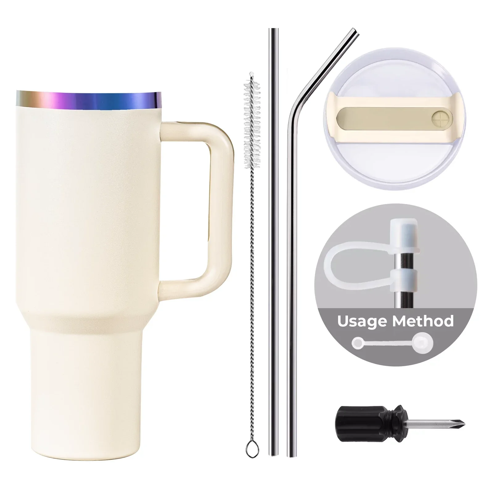 40oz Glow in the Dark Stainless Steel Tumbler with Handle - Image 18