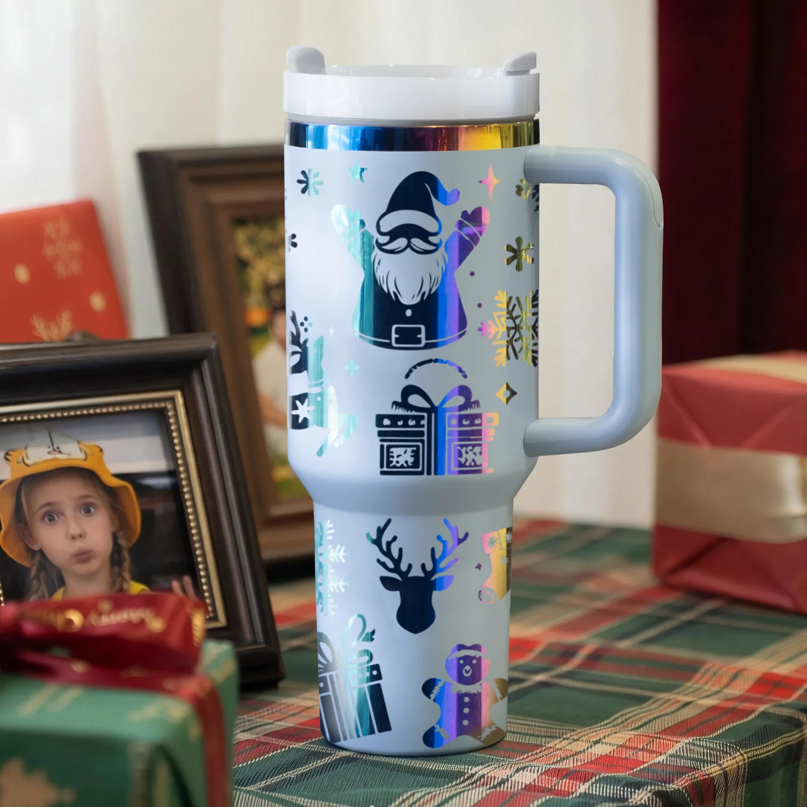 40oz Glow in the Dark Stainless Steel Tumbler with Handle - Image 22