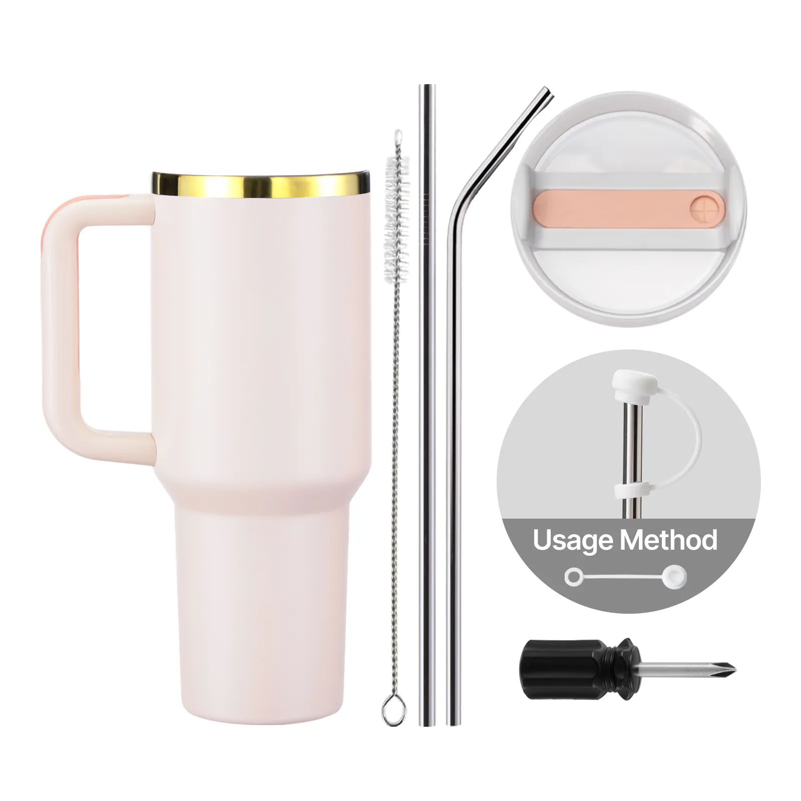 40oz Glow in the Dark Stainless Steel Tumbler with Handle - Image 28